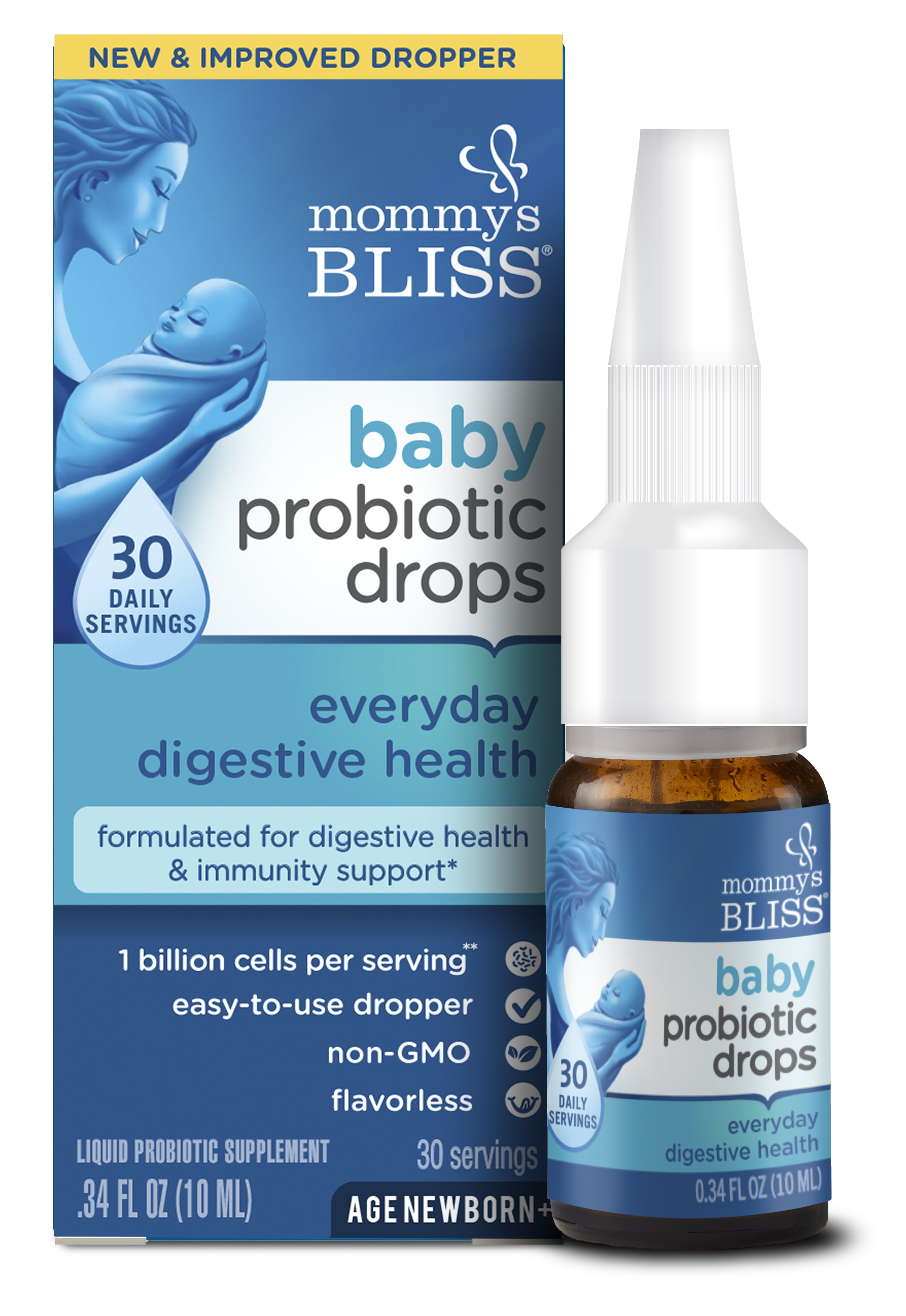 Mommy's Bliss Baby Probiotic Drops, Everyday Use, Newborn+, .34 fl oz ...