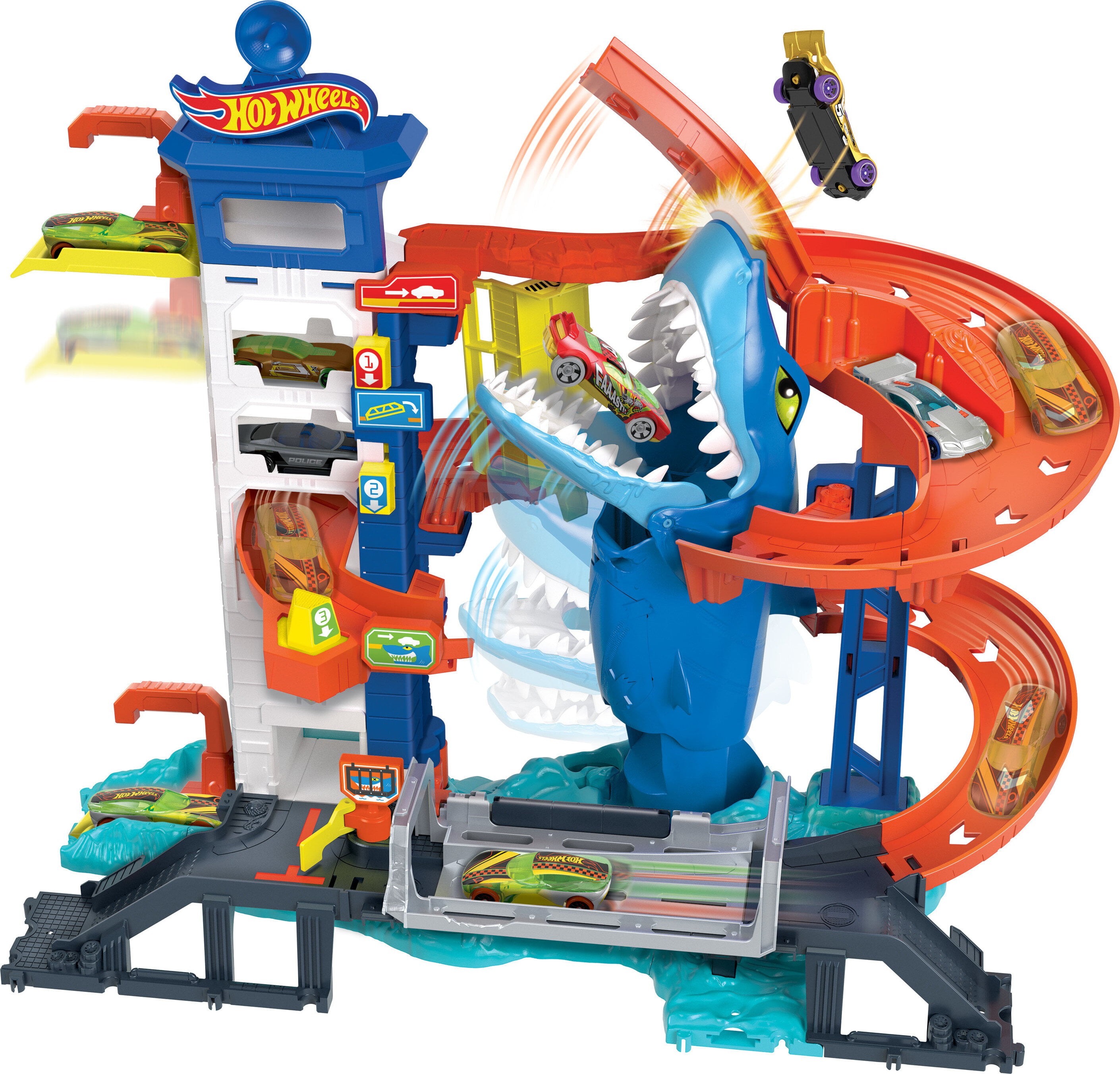 Hot Wheels City Dragon Drive Firefight Track Set & 1:64 Scale Toy  Firetruck, Fire Station Theme