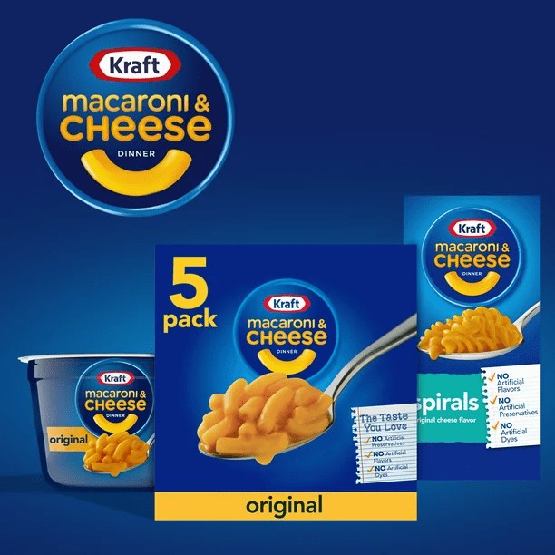 Kraft Original Macaroni & Cheese Dinner (4 ct Pack, 7.25 oz Boxes)