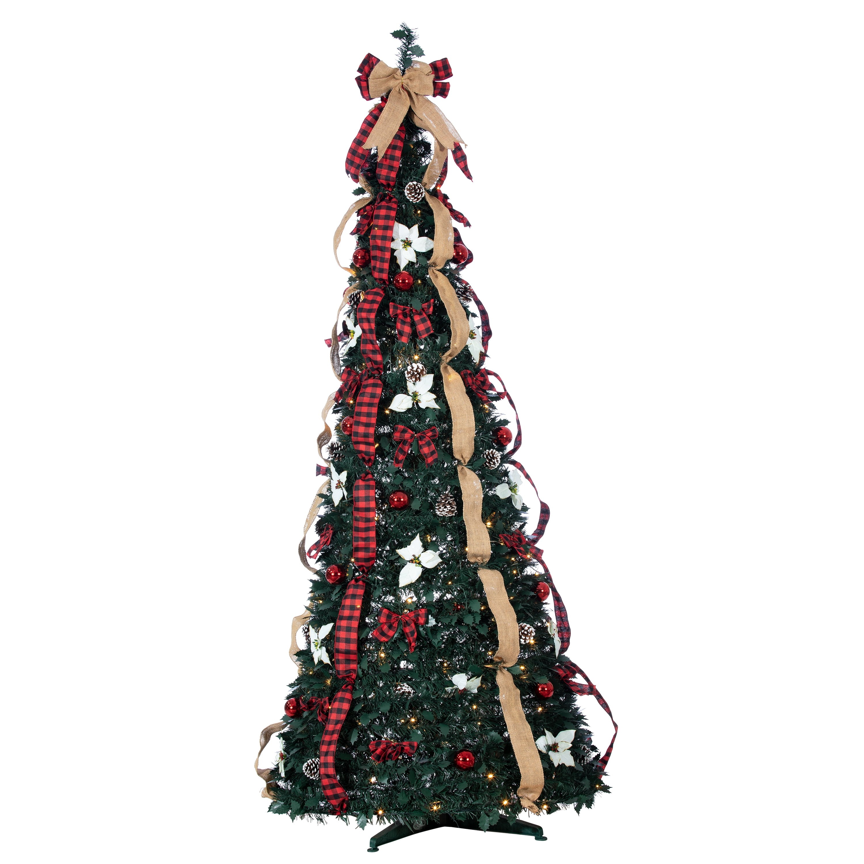 Gerson 7.5 ft. Pre Lit LED Pop Up Decorative Pine Tree Deals and Price ...
