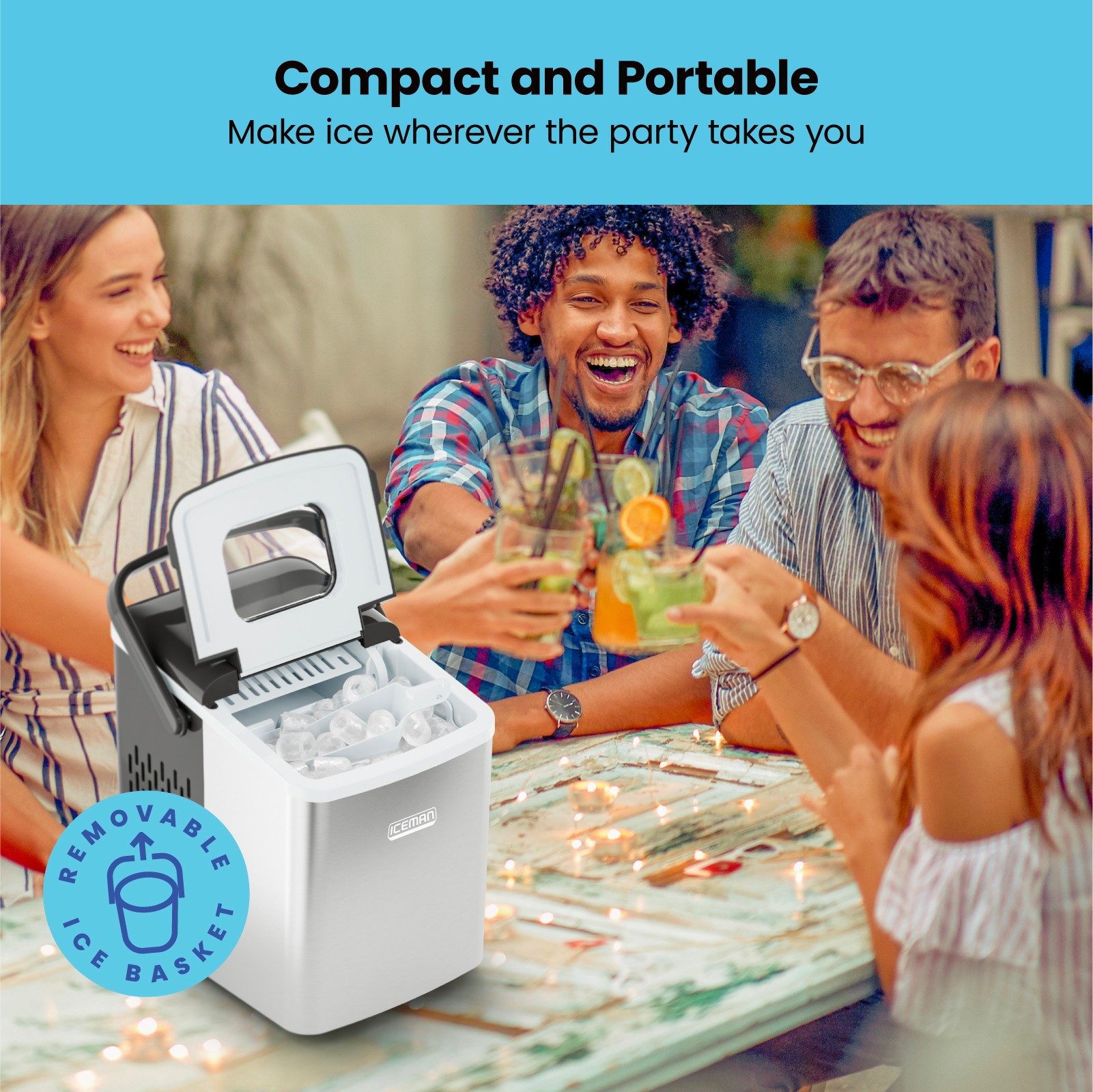 Iceman DualSize Ice Machine, 6 Mins per Batch, Two Ice Cube Size