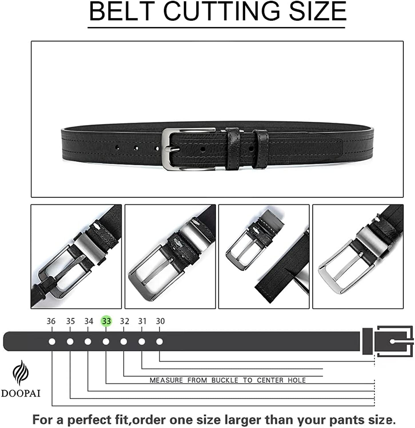 DOOPAI Belt Men, Ratchet Belt Dress Adjustable 1 3/8 Genuine