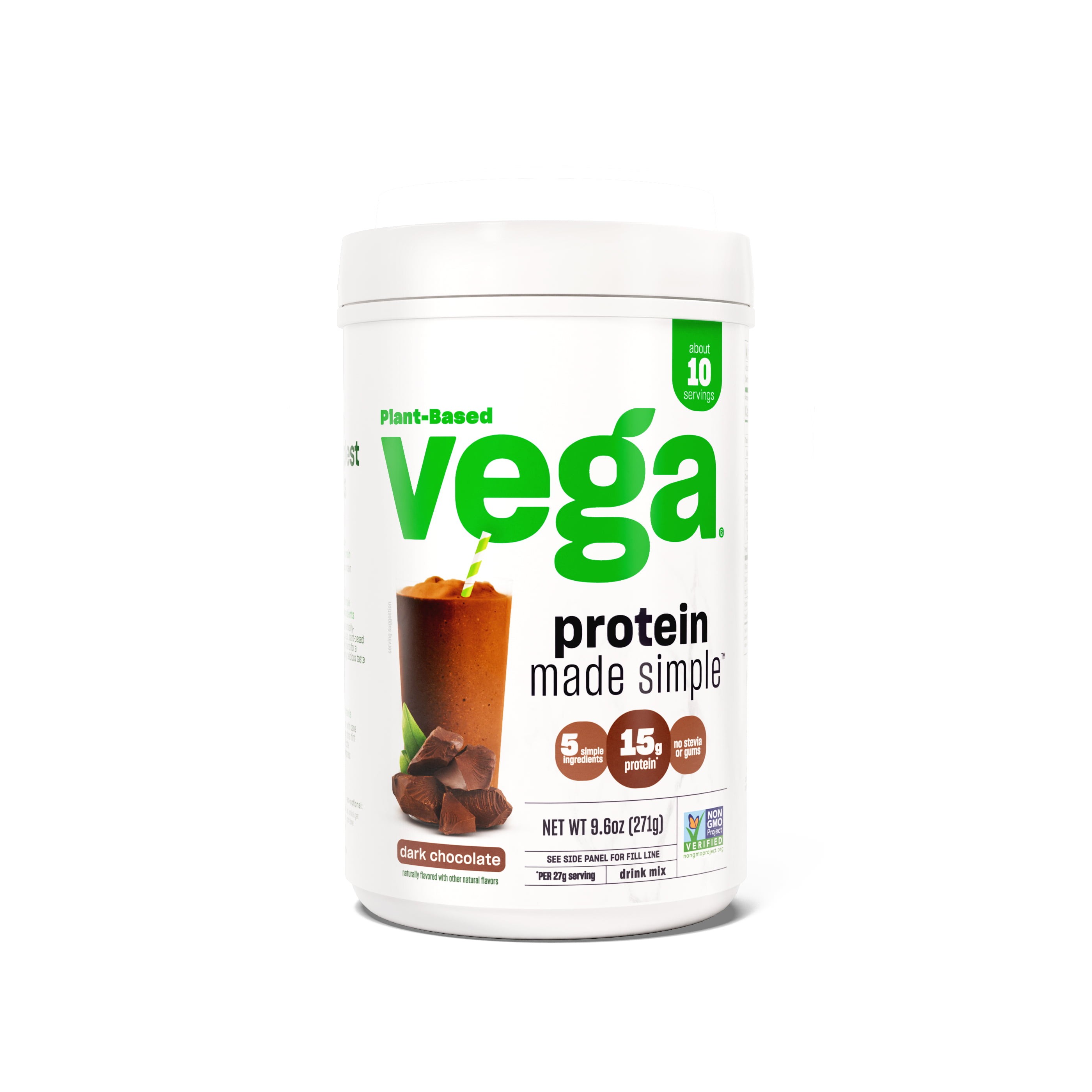 Vega Protein Made Simple Vegan Protein Powder, Dark Chocolate (9.6oz