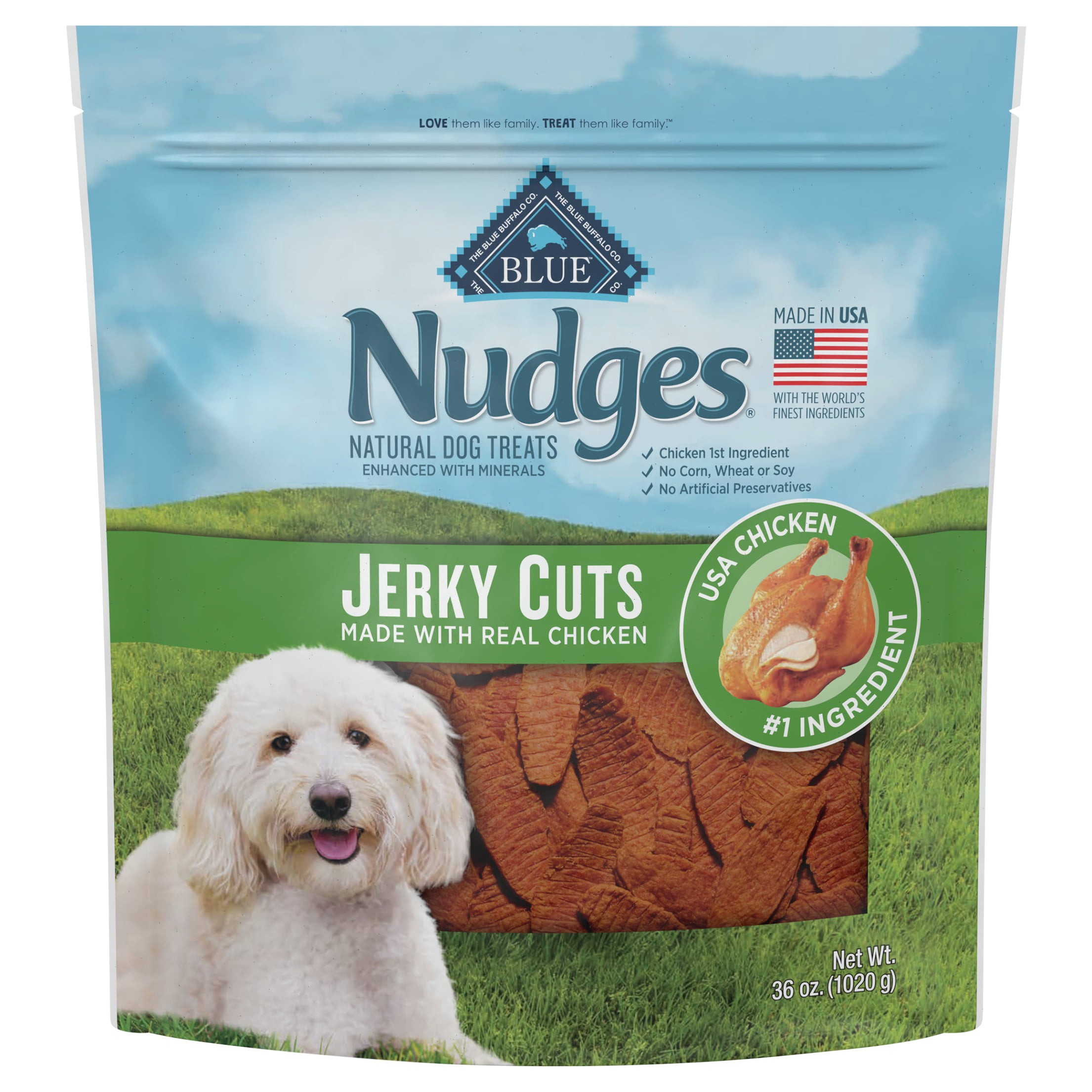 Blue Buffalo Nudges Jerky Cuts Natural Dog Treats, Chicken, 36oz Best