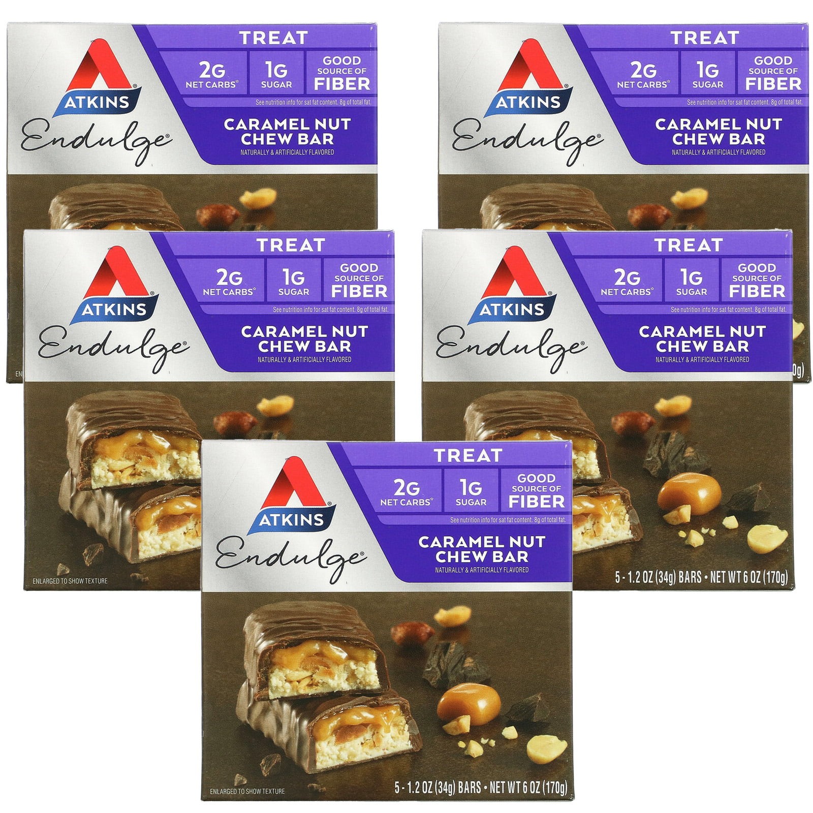 Atkins Endulge Caramel Nut Chew Bar, 1.2oz, 5-pack (Treat) Best Deals ...