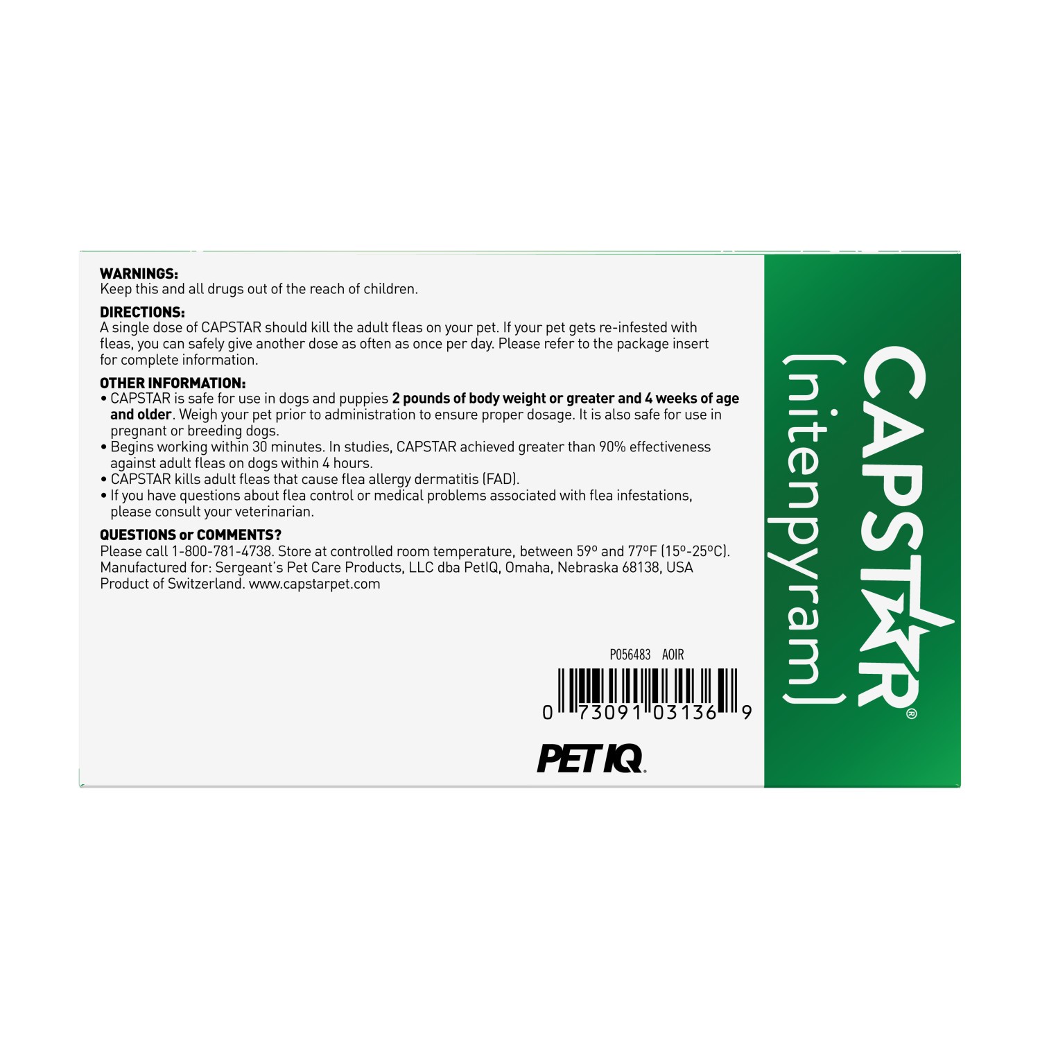 CAPSTAR (Nitenpyram) FastActing Oral Flea Treatment for Large Dogs