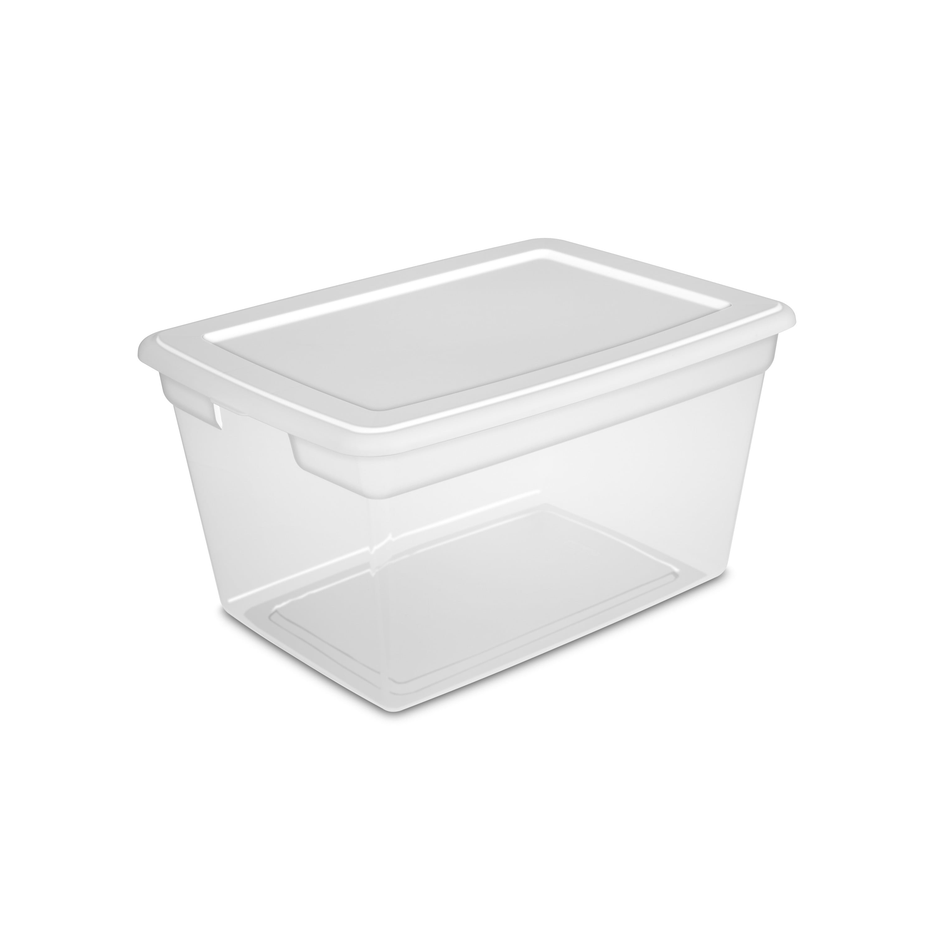 Sterilite 58 Qt. Clear Plastic Storage Box with White Lid