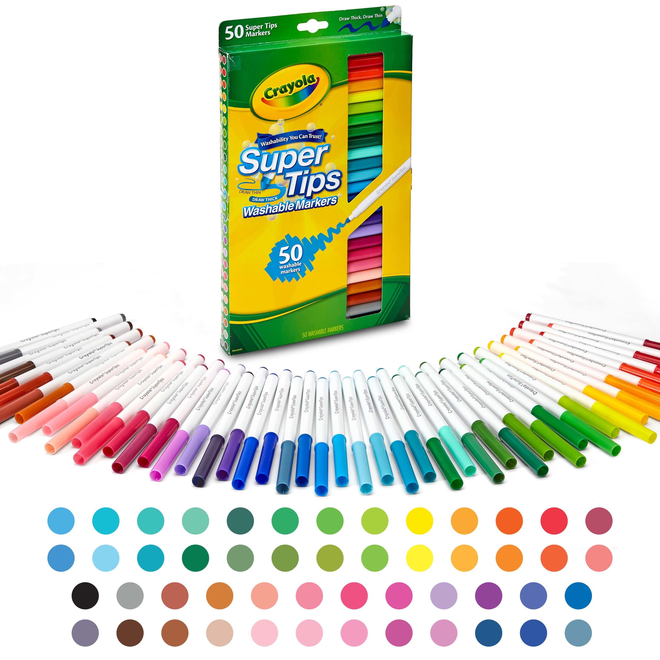 Crayola Super Tips Washable Markers, Back to School Supplies, Art Toys ...