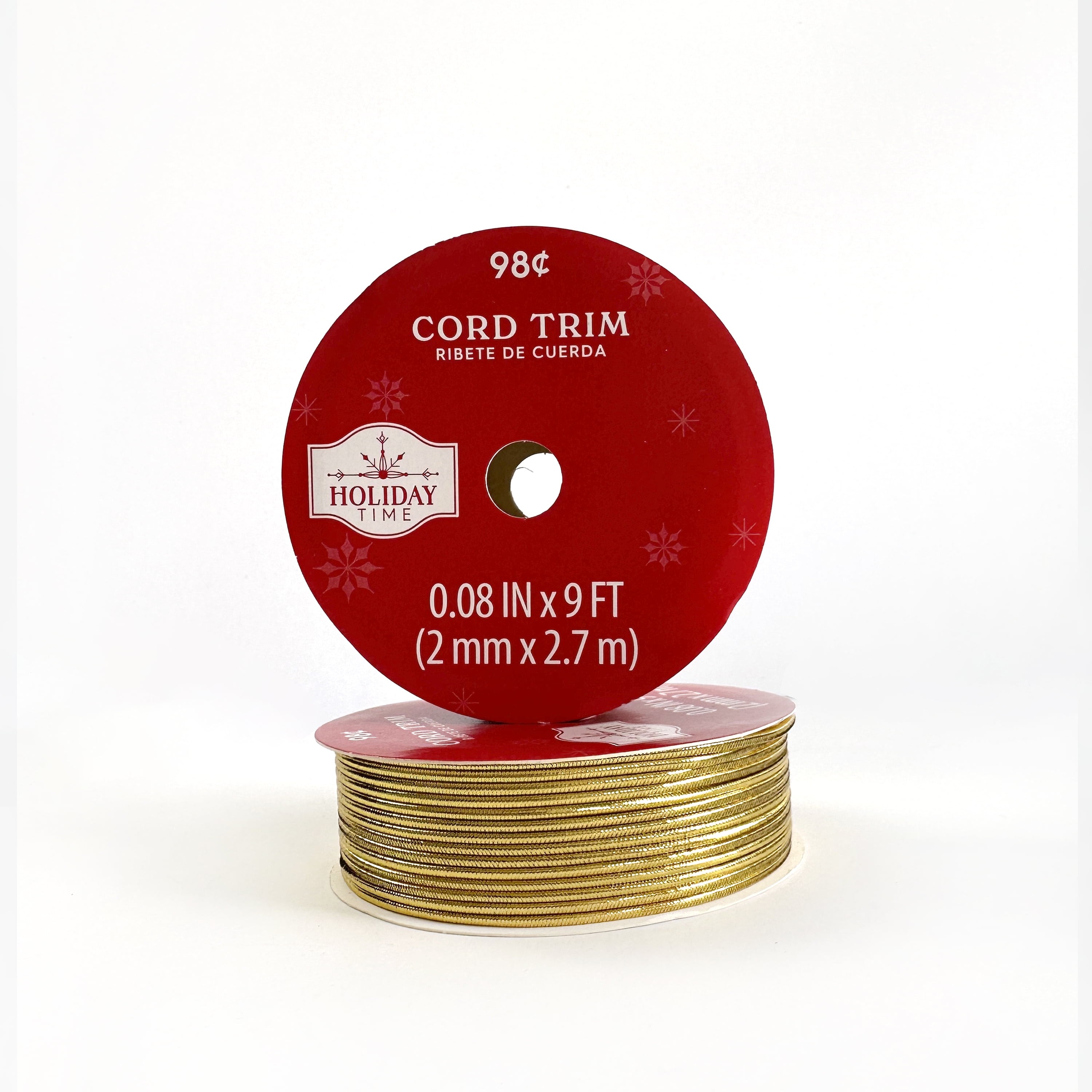 3/16'' Gold Metallic Cord Apparel Trim