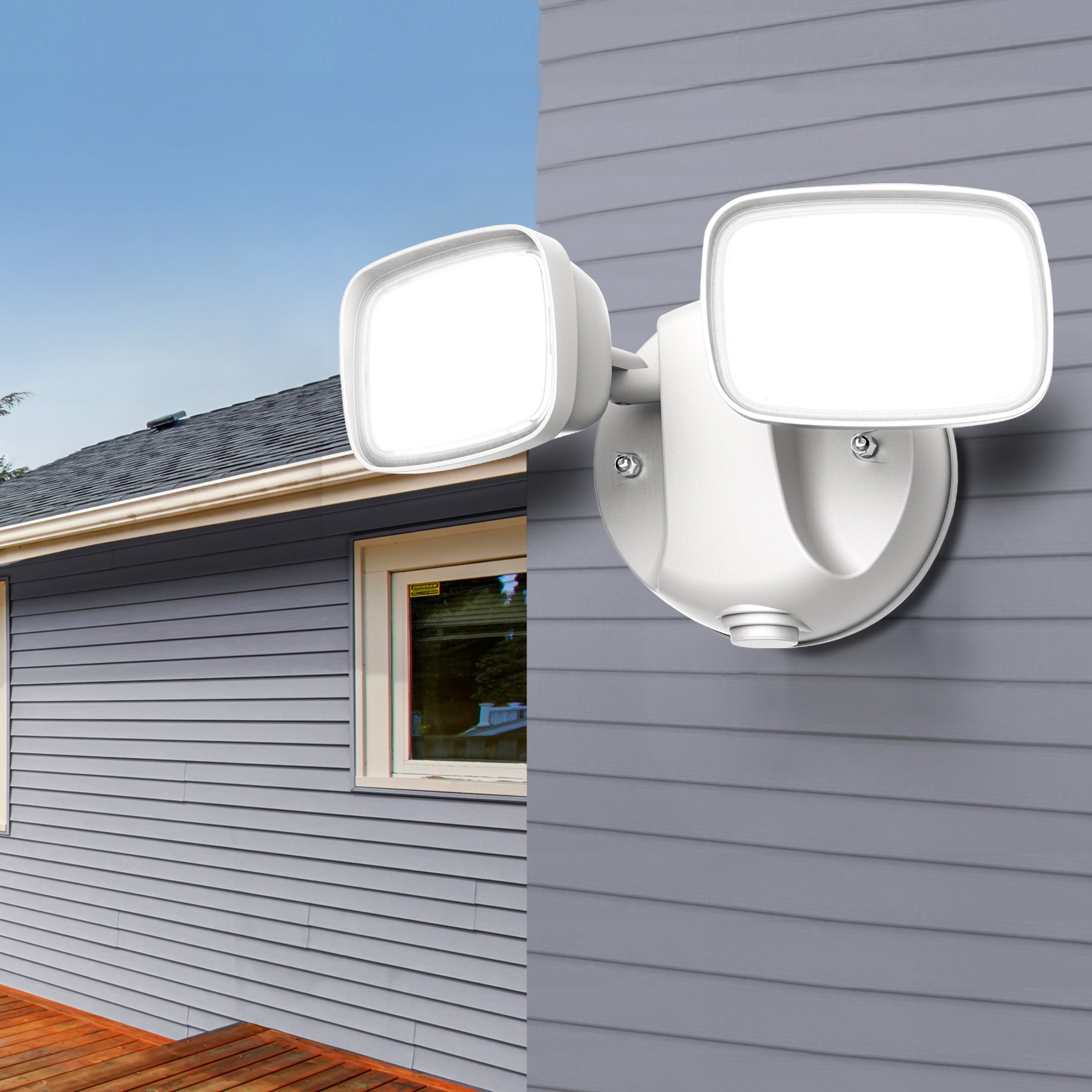 Feit Electric Smart Dual Head Security LED Flood Light, 2000 Lumens