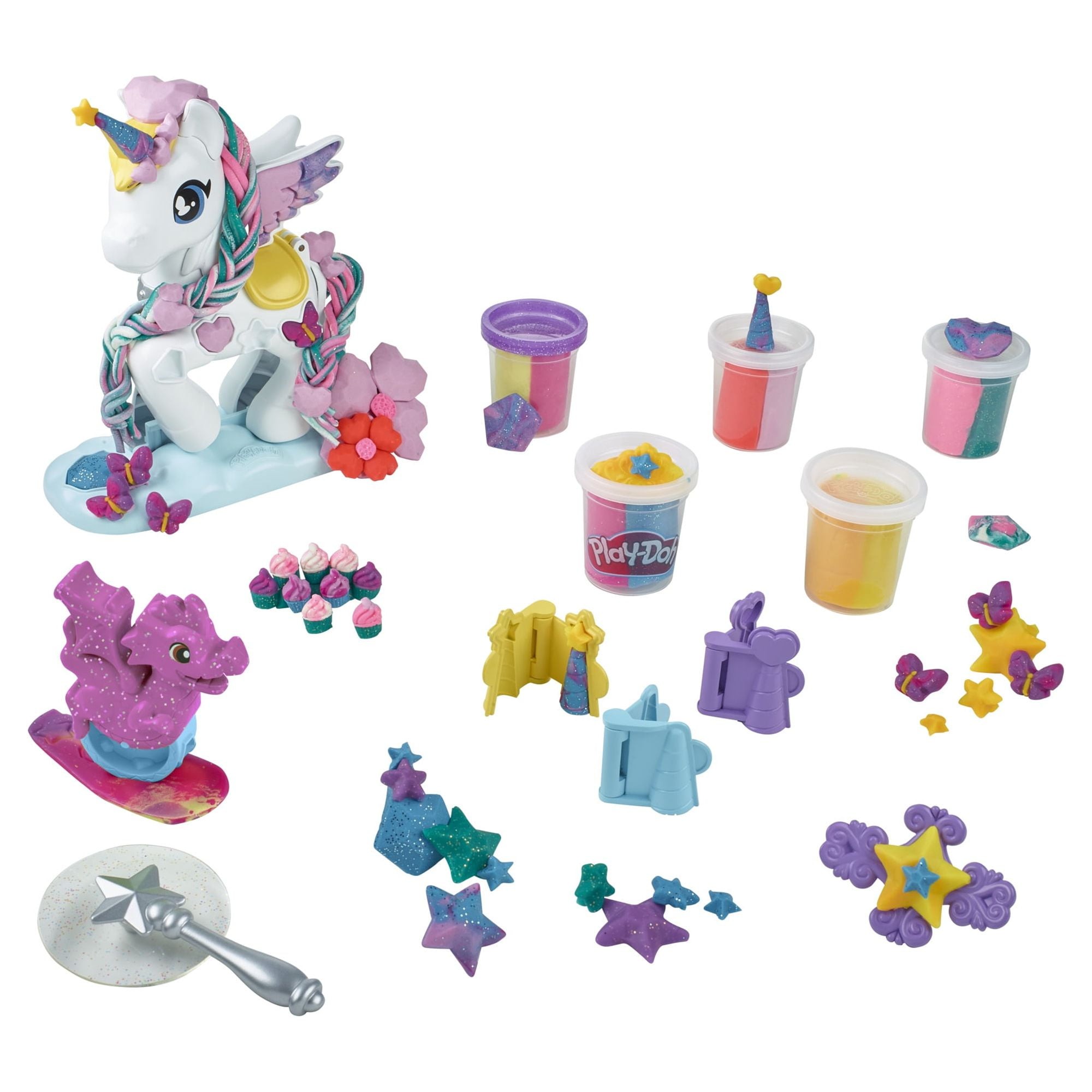 Mejores ofertas e historial de precios de Play-Doh Magical Stylin' Unicorn  Kids Playset, 5 Multicolor Cans, Unicorn Toys en