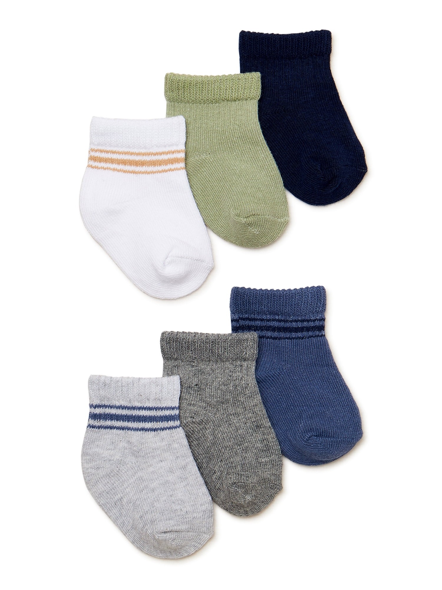 Onesies Brand Baby Girl Assorted Stay-On Jersey Crew Socks, 12-Pack