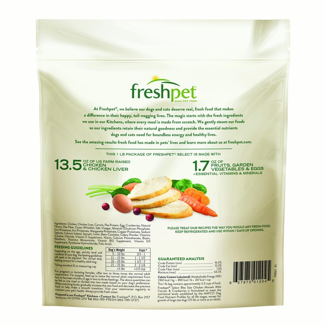 Freshpet Healthy & Natural Food for Small Dogs/Breeds, Fresh Grain Free Chicken Recipe, 1lb Best