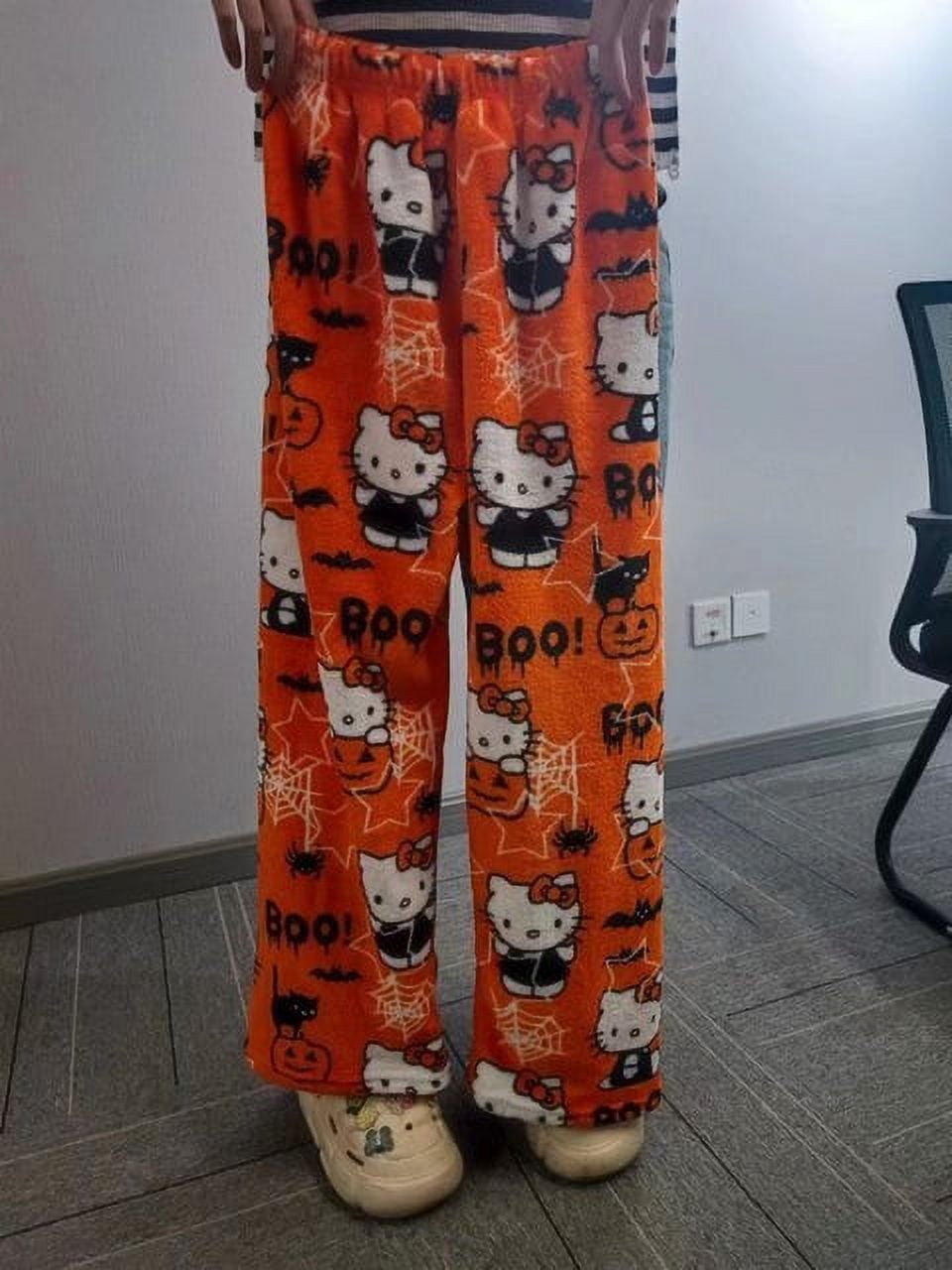 Sanrio Hello Kitty Pajamas Pants Halloween Flannel Home Pants