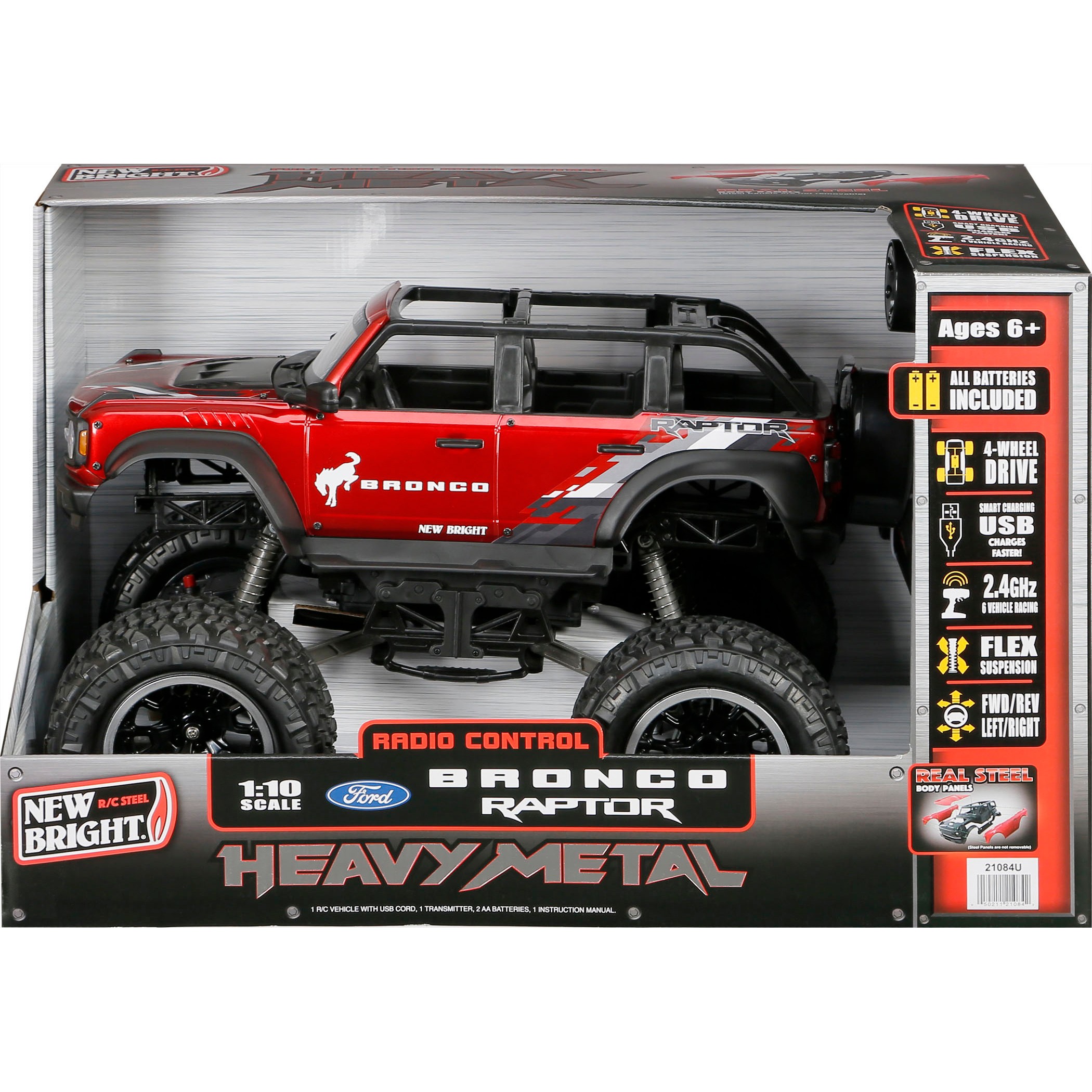 New Bright (1:10)Jeep Wrangler Battery Radio Control newest Heavy Metal Truck, 21098U-G