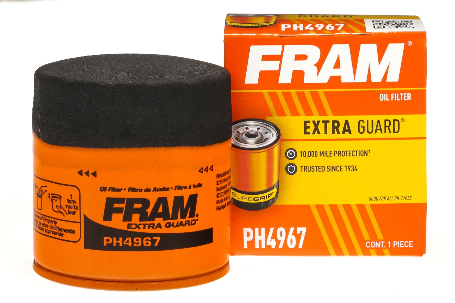 FRAM Extra Guard Oil Filter, PH4967, 10K Mile Filter For Lexus, Nissan ...