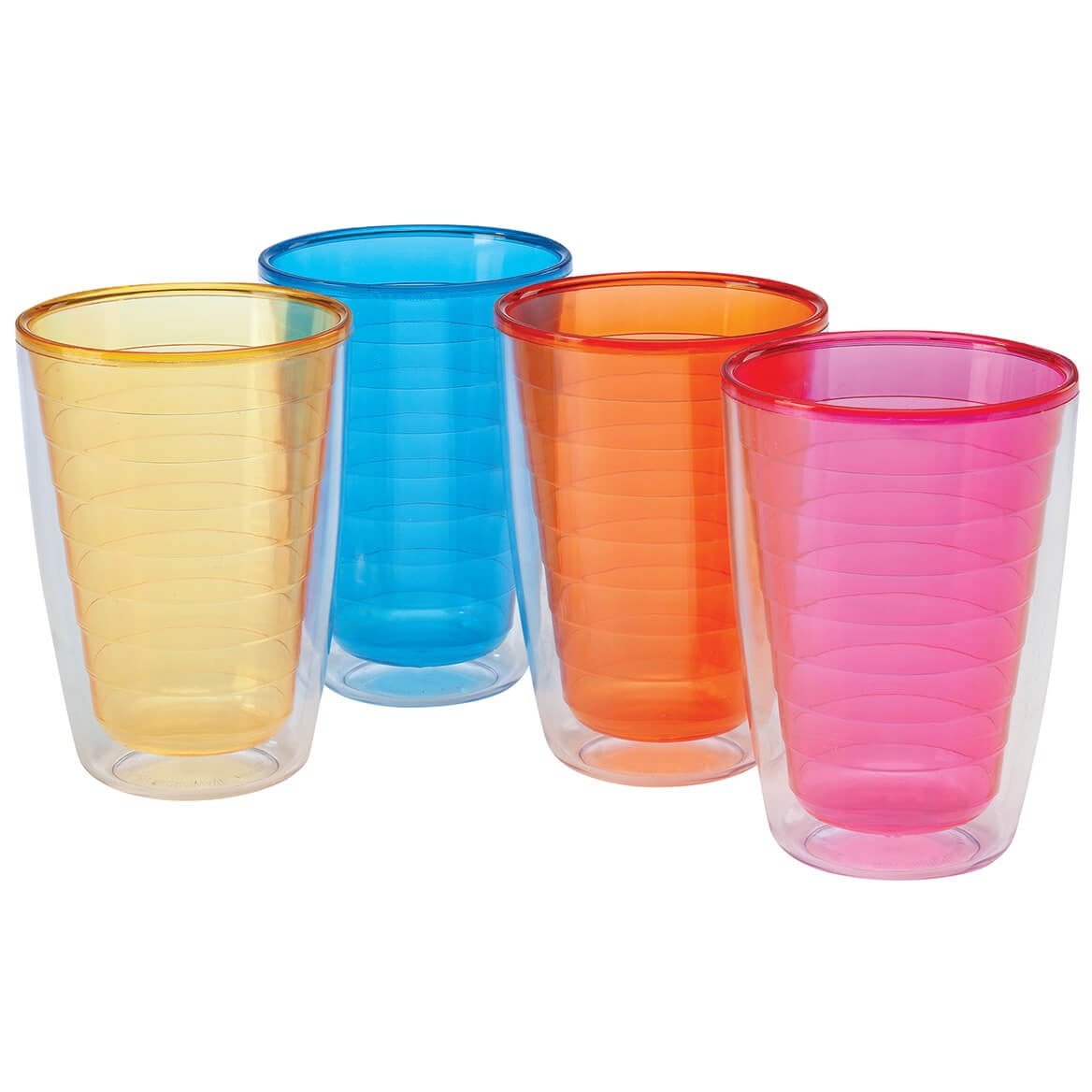 CreativeWare Circus 24-Ounce Multi-Colored Plastic Tumbler Set