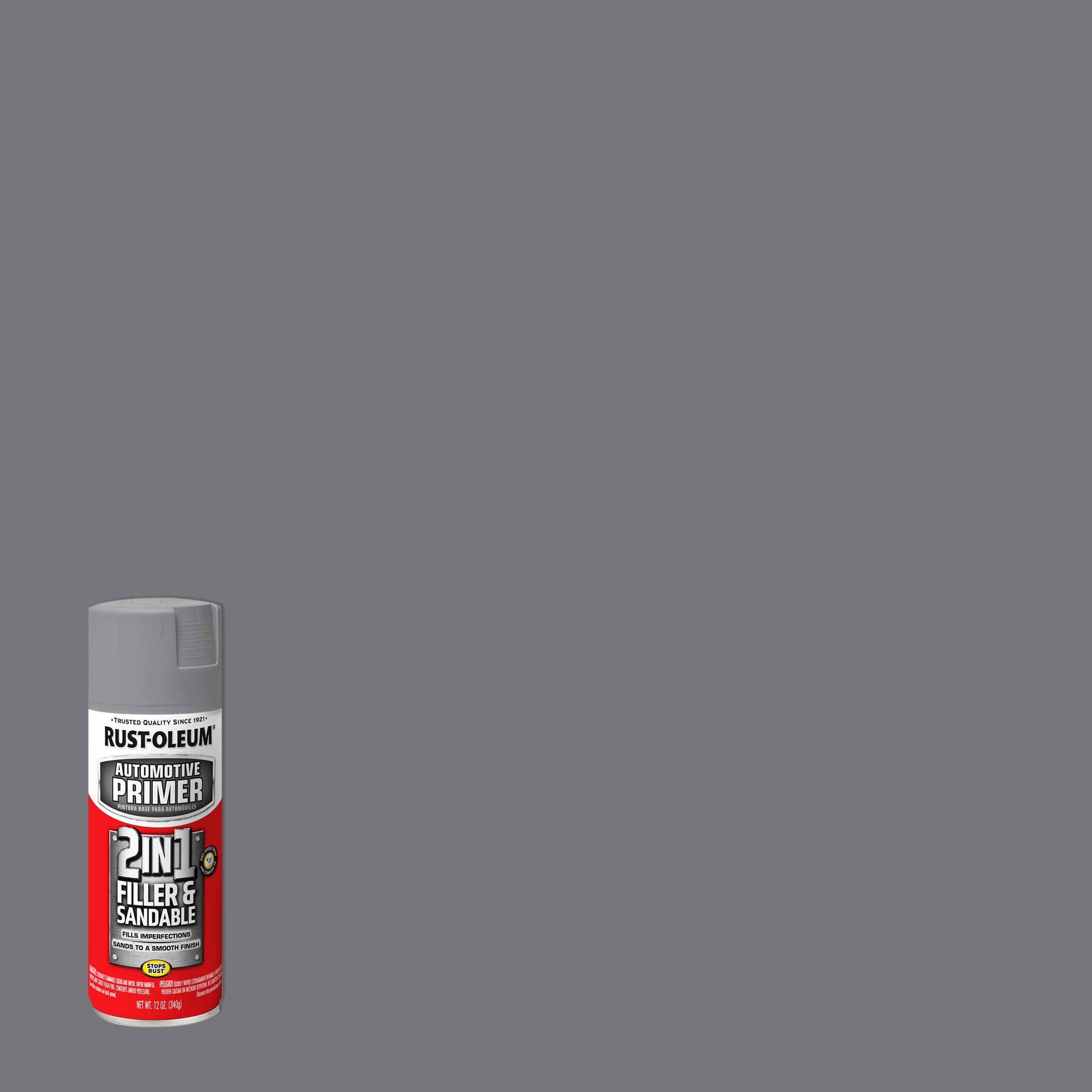 Gray, RustOleum Automotive 2 in 1 Filler and Sandable Primer Spray