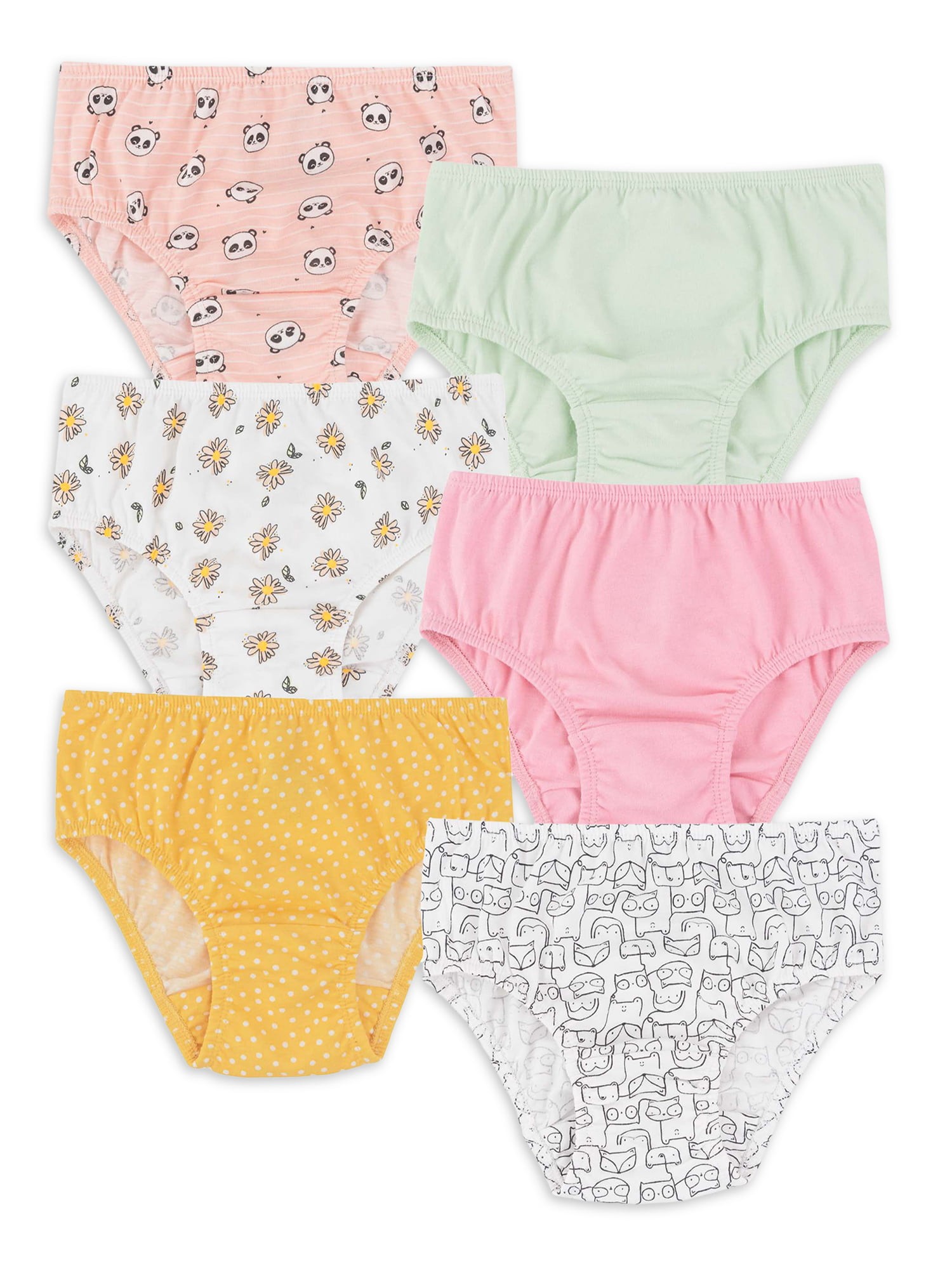 Mejores ofertas e historial de precios de Wonder Nation Toddler Girls Brief  Underwear, 6-Pack, Sizes 2T-5T en