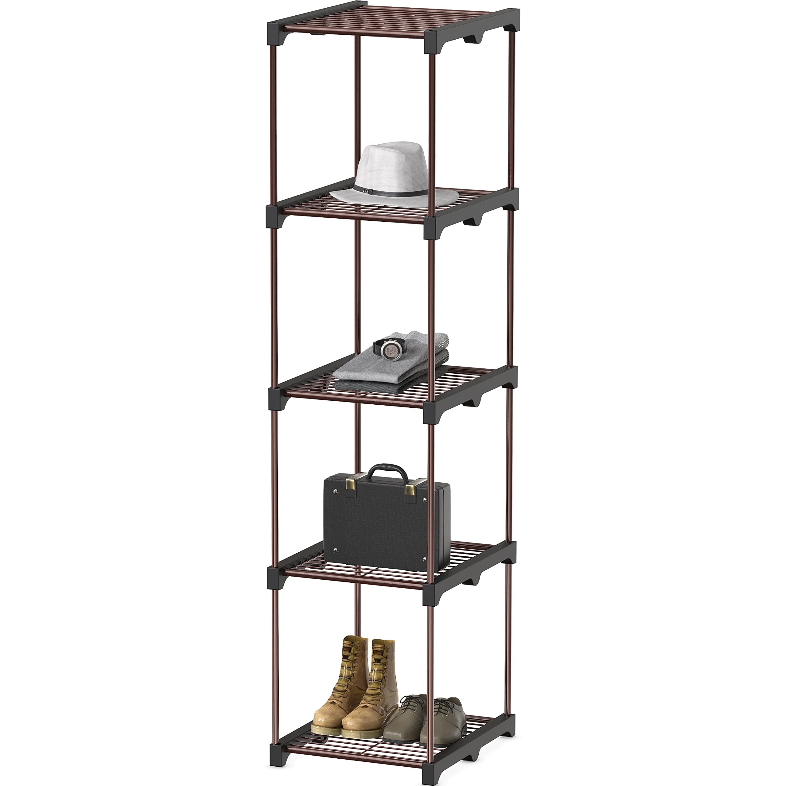 Simple Houseware 5-Tier Shoe Rack Storage Organizer Bronze, Brown