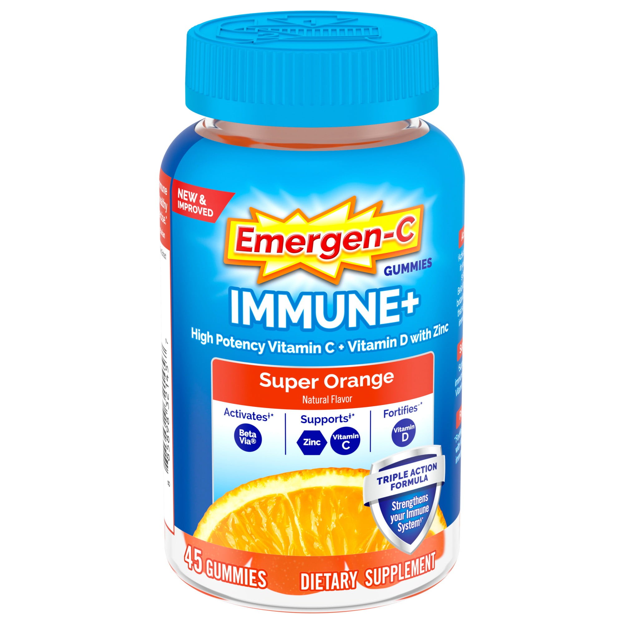 EmergenC Immune+ Gummies, Vitamin D Plus 750 Mg Vitamin C (45 Count