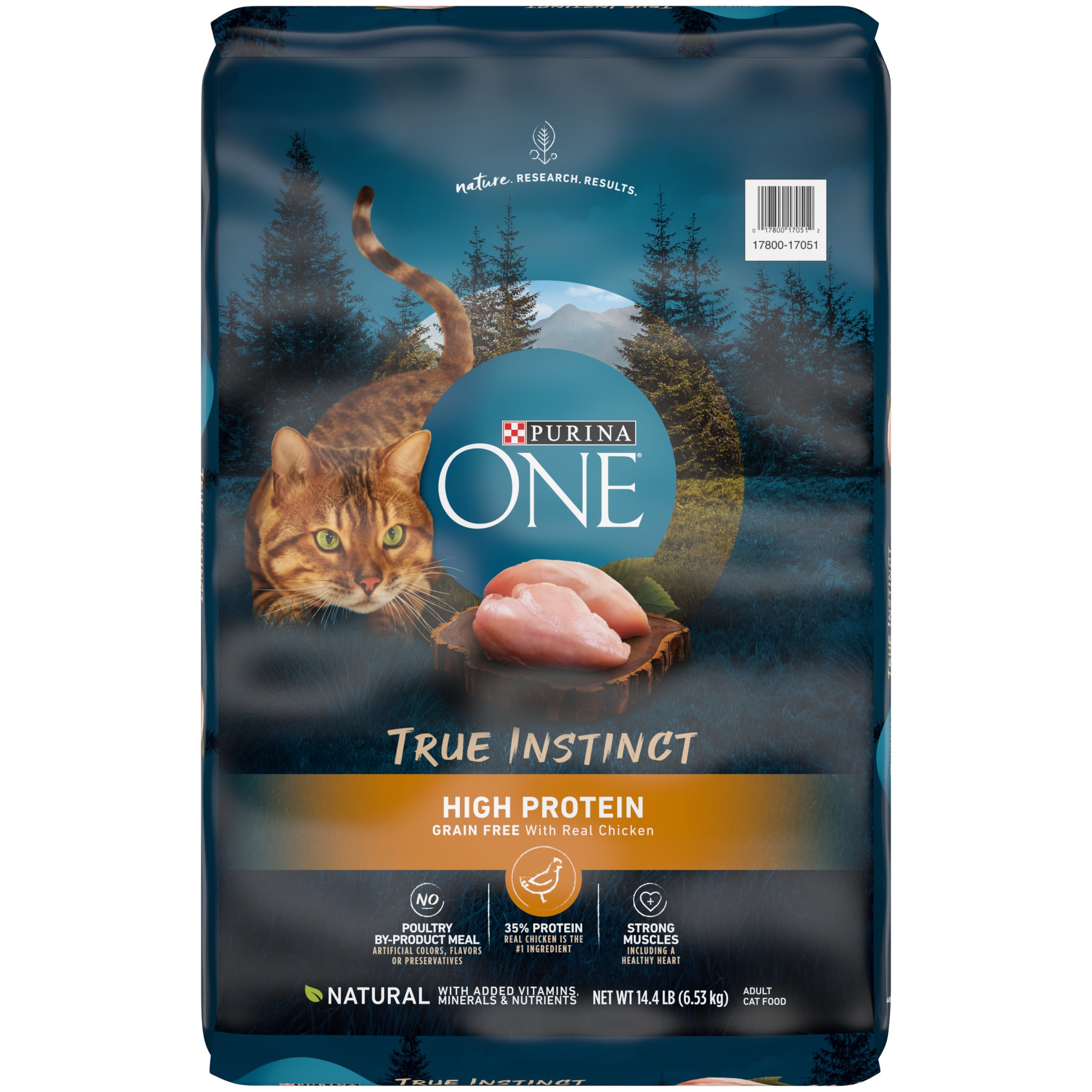 Purina One +Plus True Instinct Dry Cat Food Chicken, GrainFree, 14.4