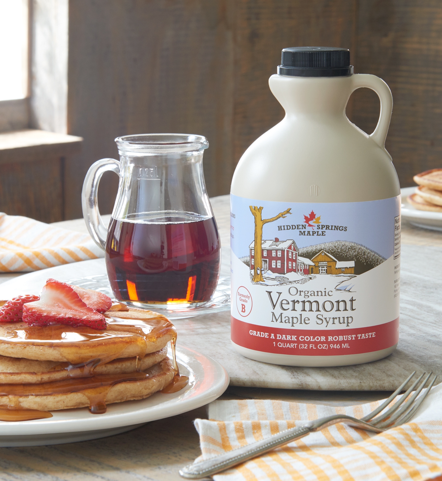 Hidden Springs Maple Organic Vermont Maple Syrup, Grade A Dark Robust