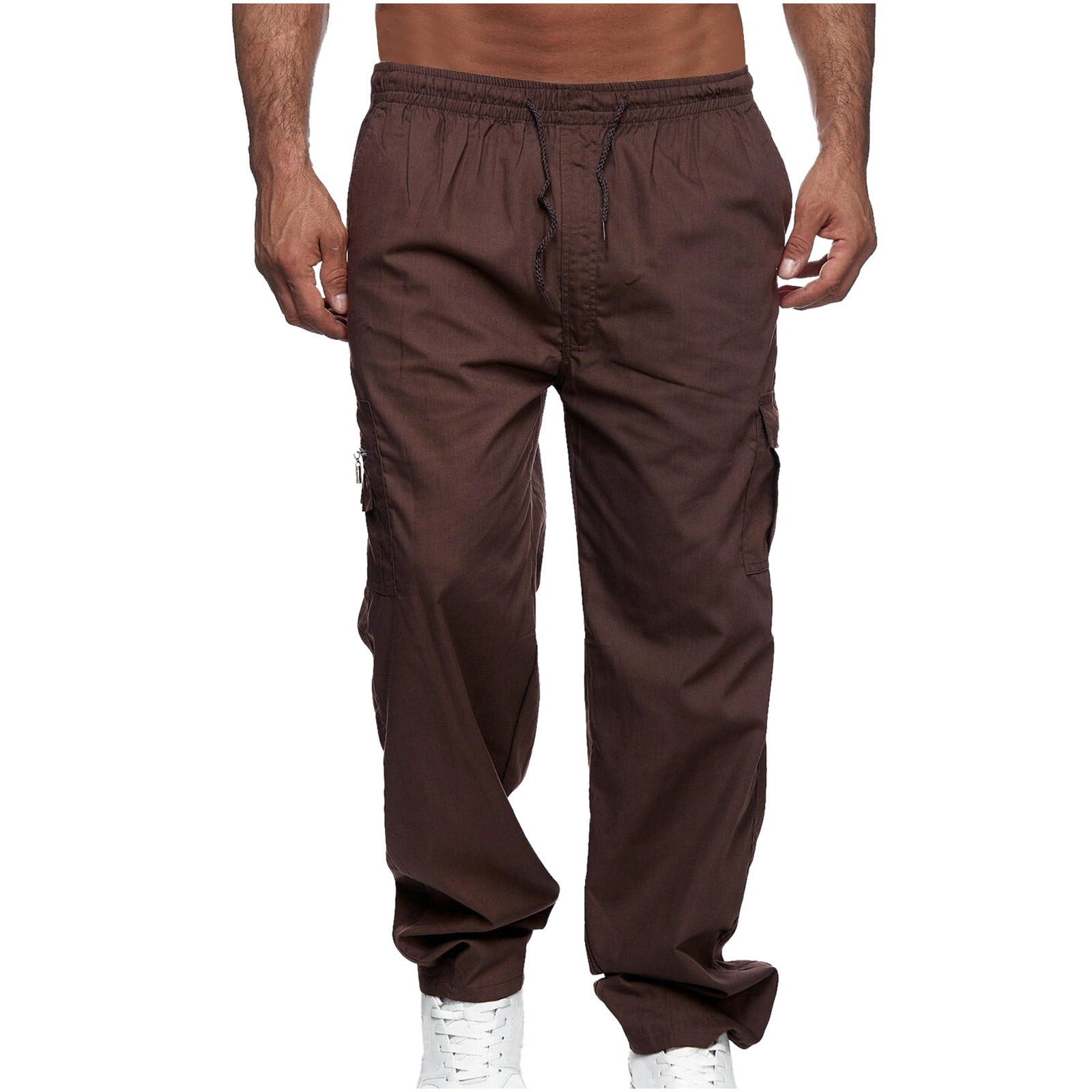 Cargo Pants for Men Solid Casual Multiple Pockets Outdoor Straight Type  Fitness Pants Cargo Pants Trousers