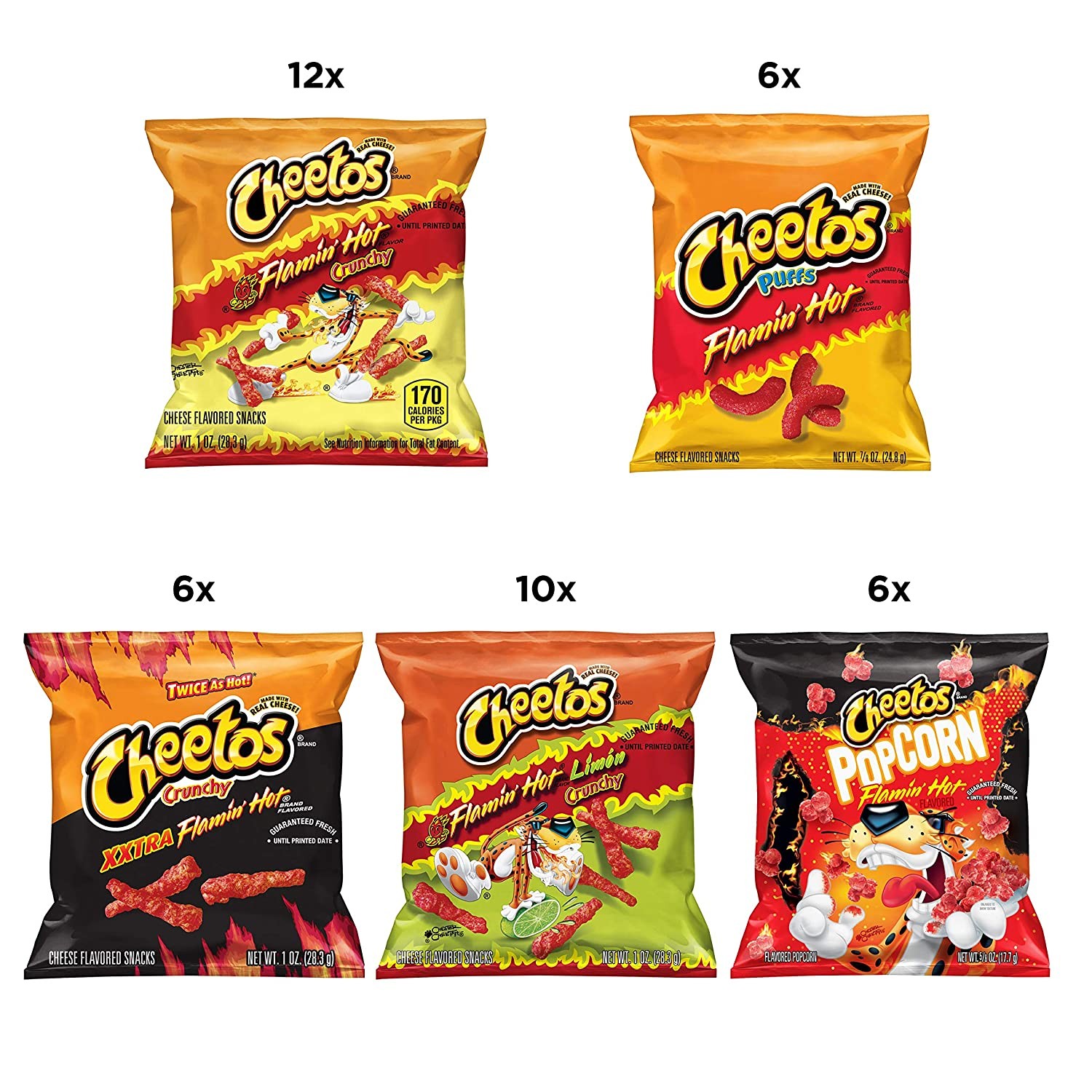 (4 pack) Cheetos Crunchy Cheese Puff Chips, 15 oz Bag