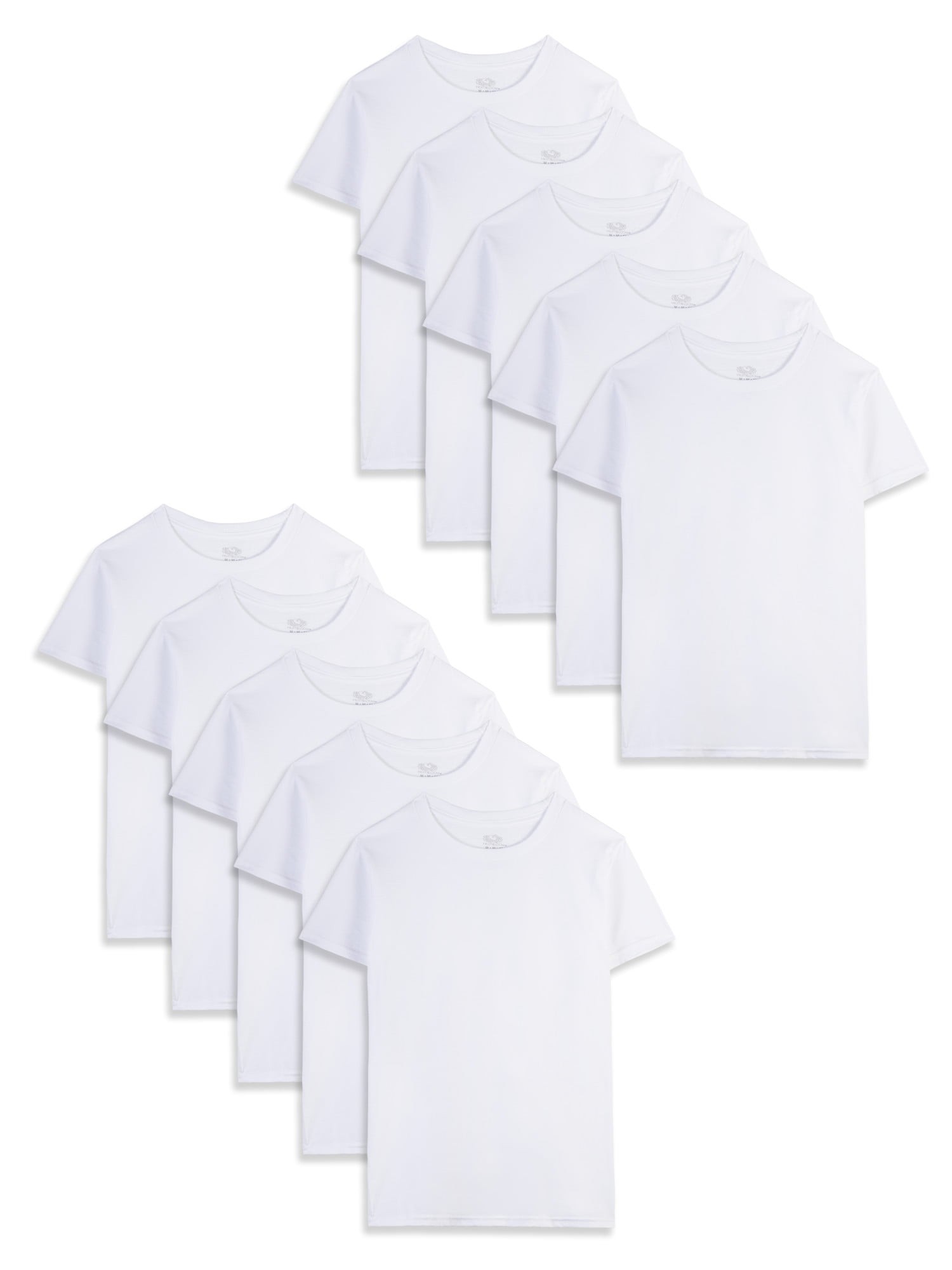 Mejores ofertas e historial de precios de Fruit of the Loom Boys  Undershirts, 10 Pack White Cotton Crew T-Shirts, Husky en