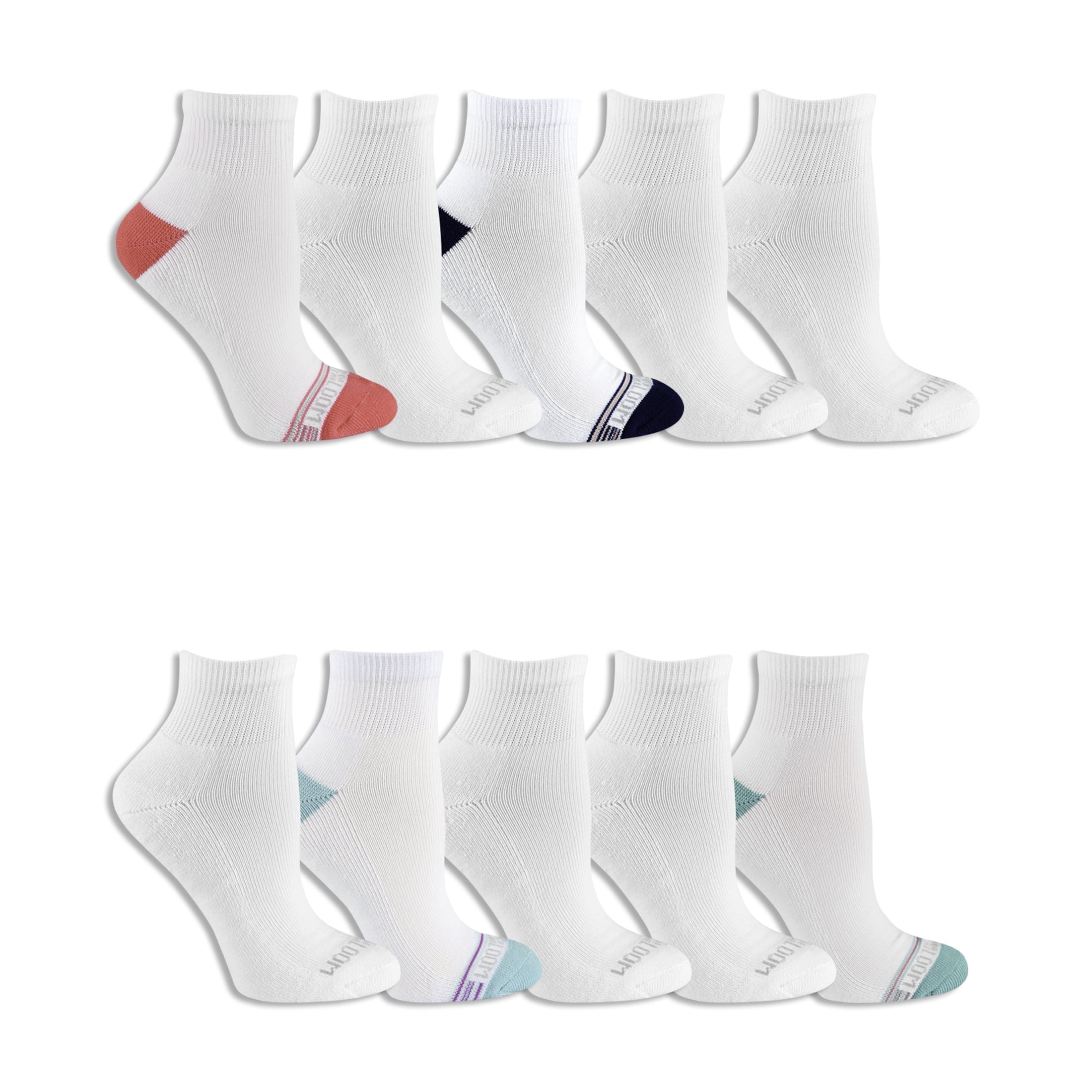 Mejores ofertas e historial de precios de Fruit of the Loom Cushion Ankle  Sport Socks for Women, White, Sizes 8-12 (10-Pack) en