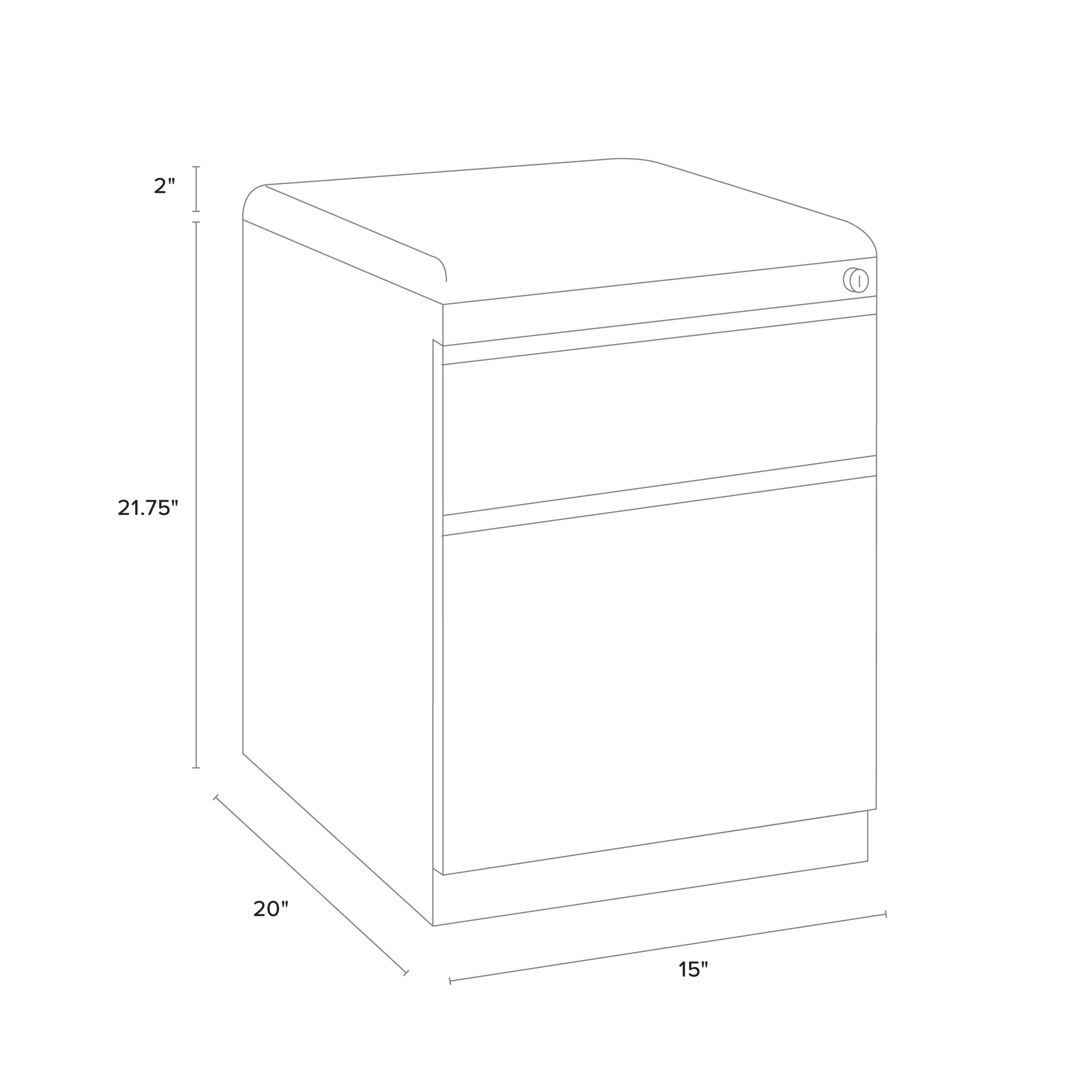 Staples 2-Drawer Mobile Vertical File Cabinet, Letter size, Lockable, 26.3H x 14.3W x 18.9D, White (ST52155-CC)