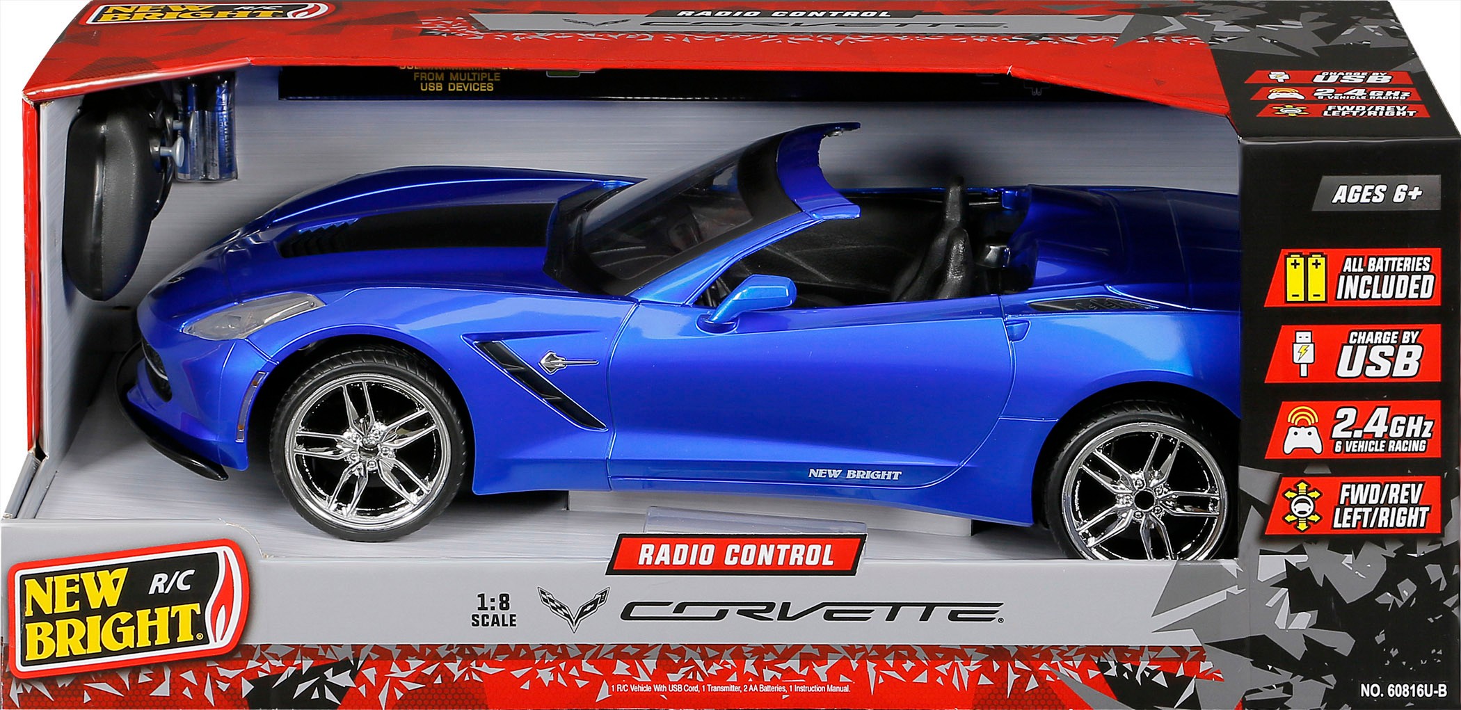 New Bright (1:16) Forza Motorsport Corvette & Challenger Battery Radio  Control Set, 9166U 