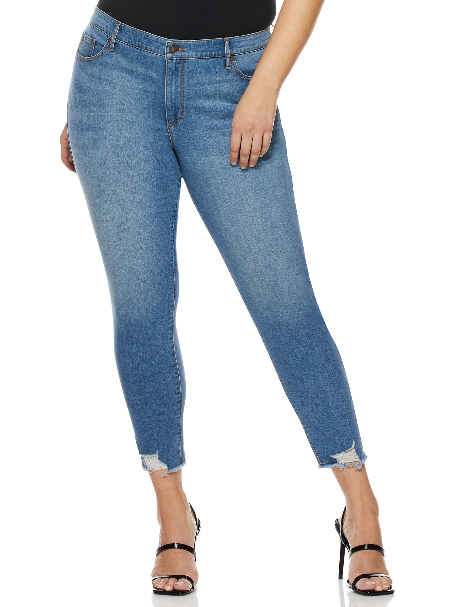 Mejores ofertas e historial de precios de Sofia Jeans by Sofia Vergara Plus Size  Rosa Curvy Ripped Hem High-Waist Ankle Jeans en