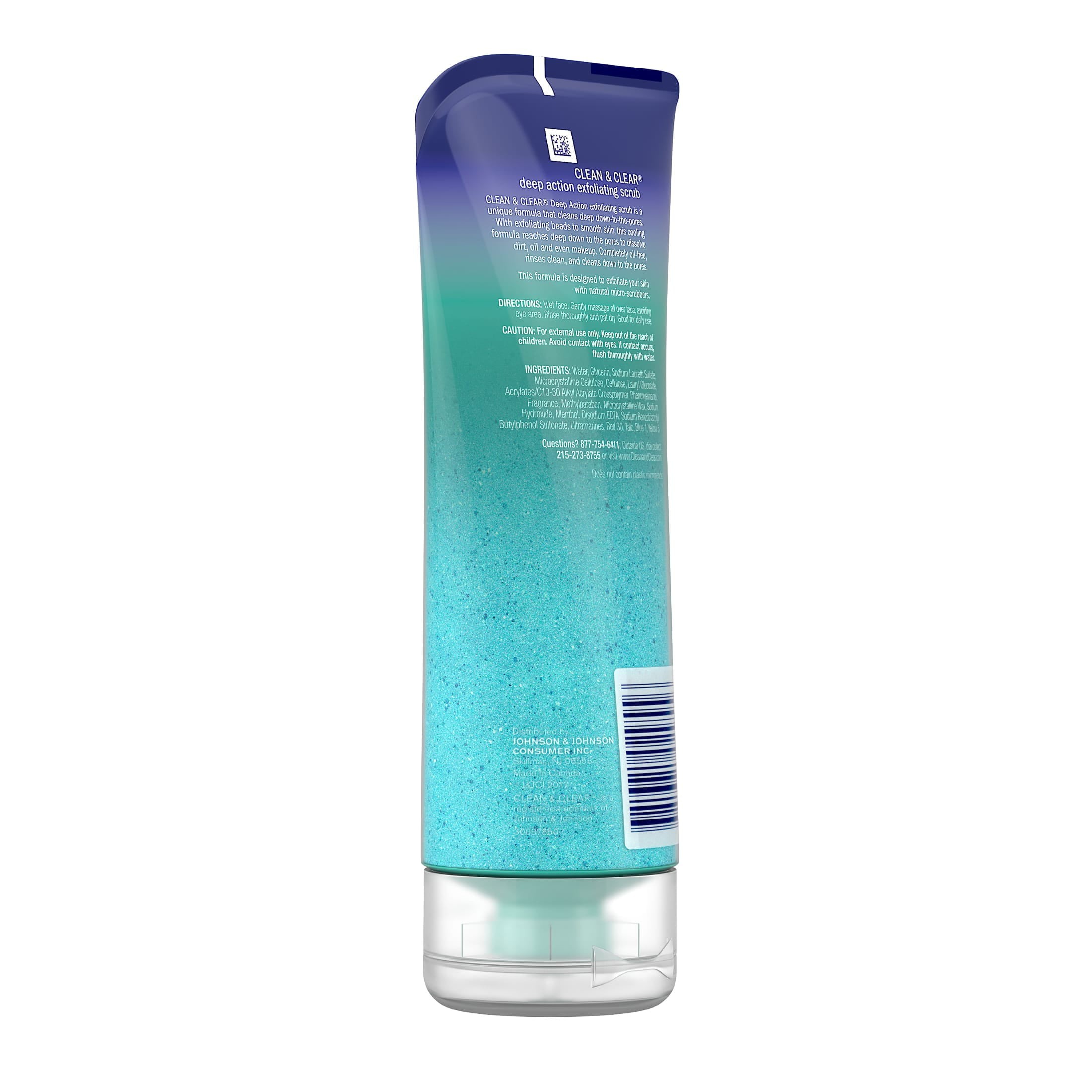 Clean Clear OilFree Deep Action Exfoliating Acne Face Wash, Facial