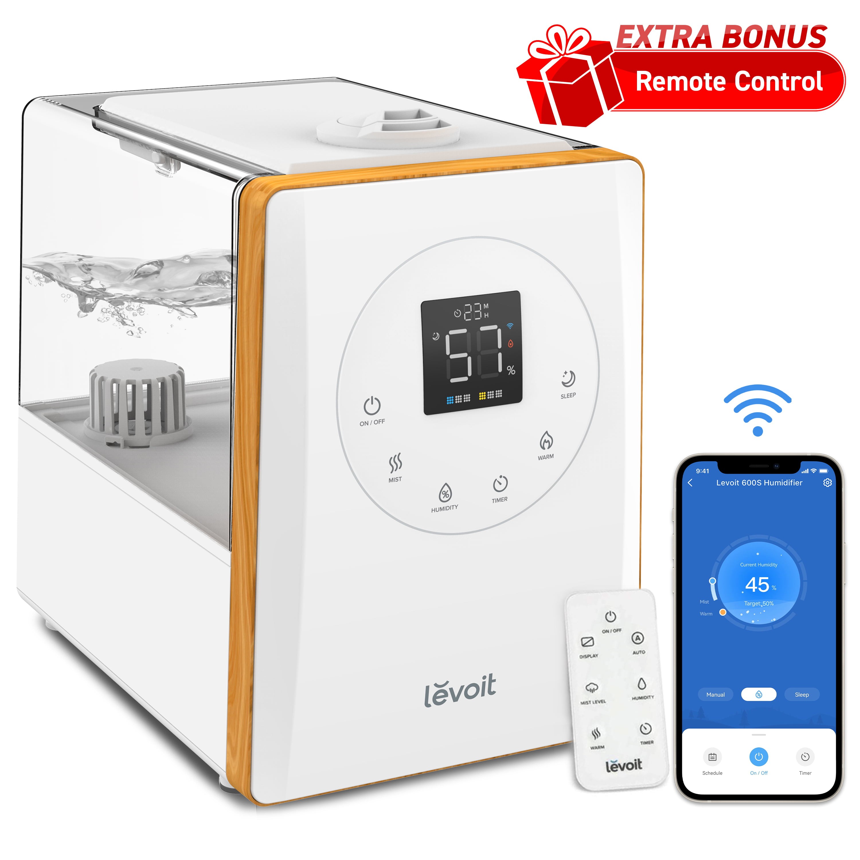 Levoit Smart Warm And Cool Mist Humidifier Lv600s For Room 6l Top Fill Ultrasonic Air Vaporizer