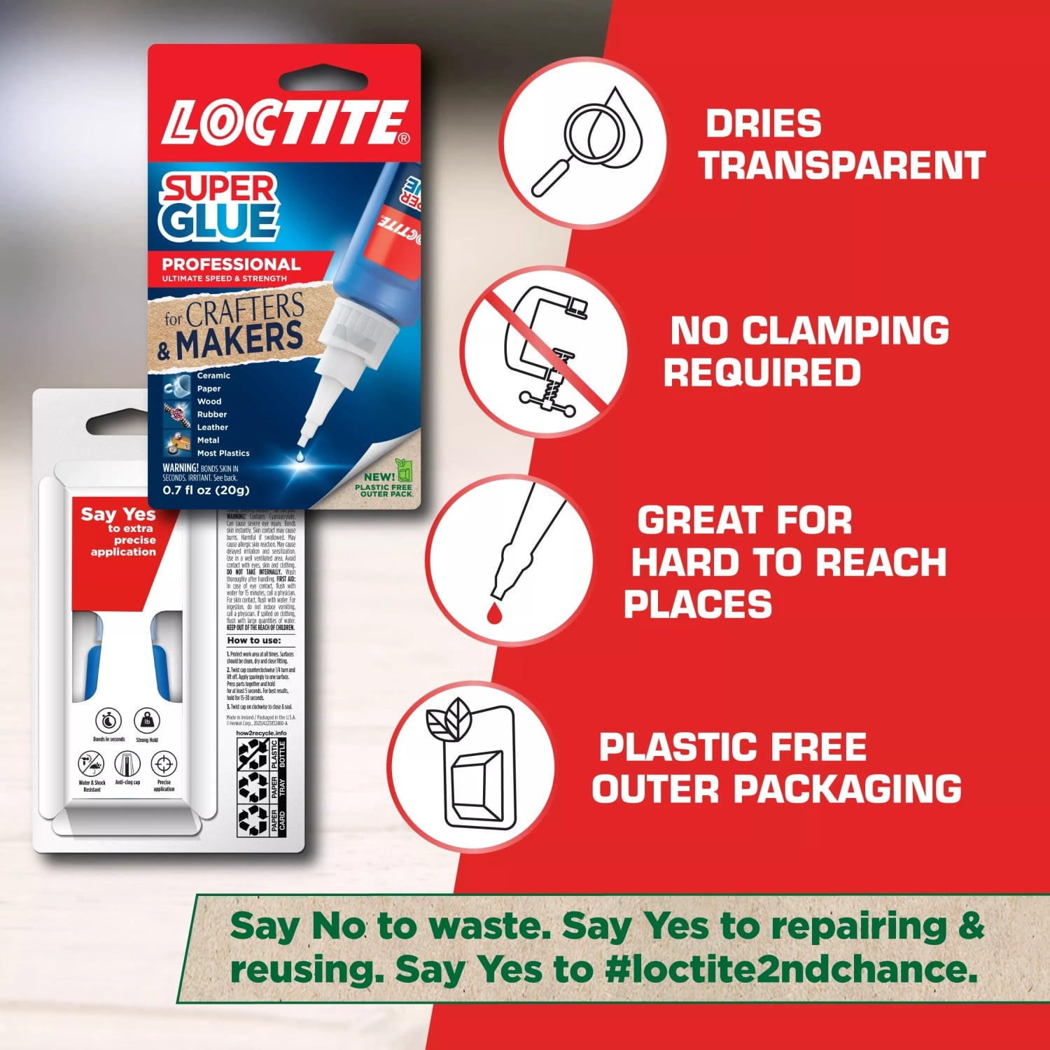 Loctite Super Glue Liquid Professional, Pack of 1, Clear 0.7 oz Bottle