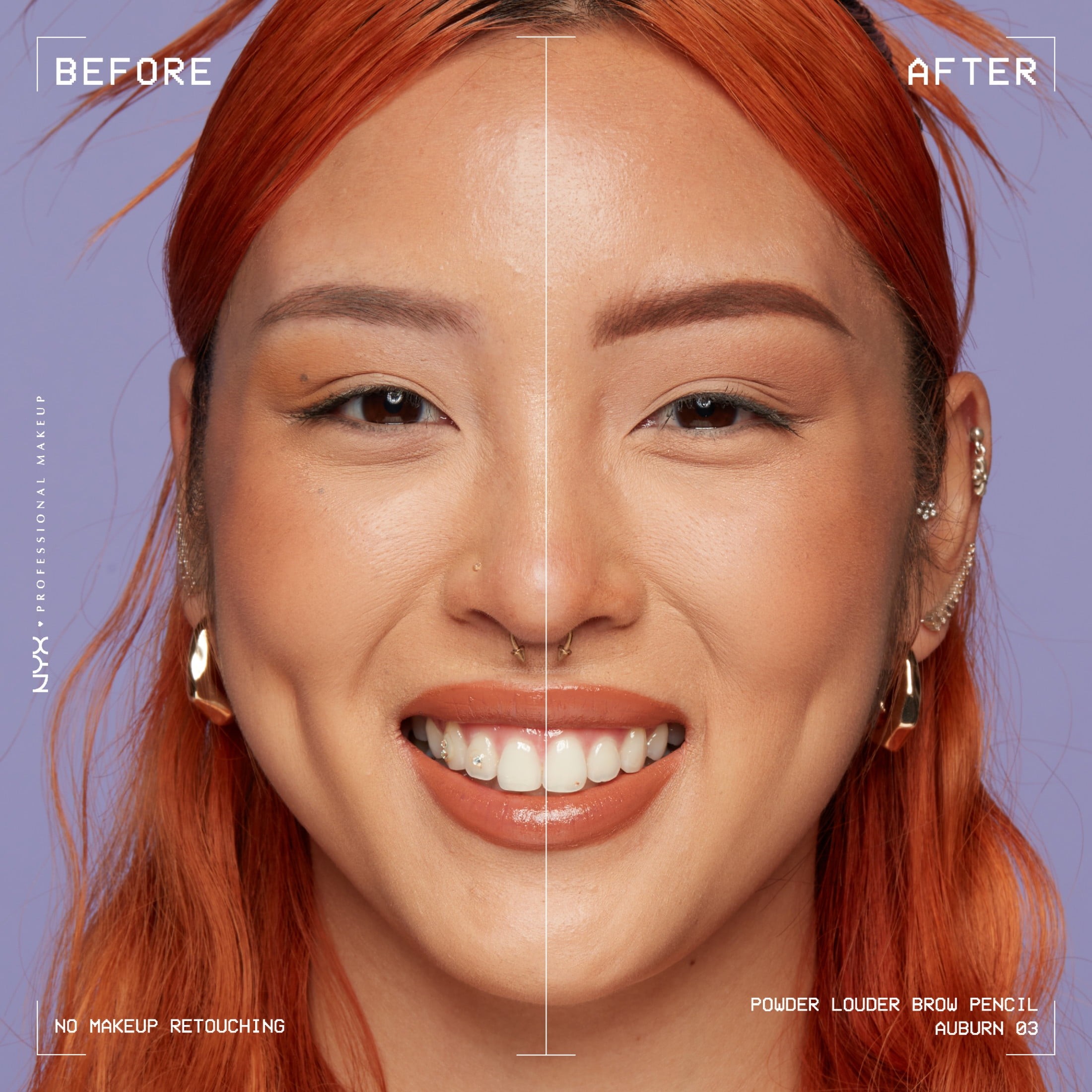 NYX Professional Makeup Powder Louder, Brow Pencil, Auburn, 1 Count