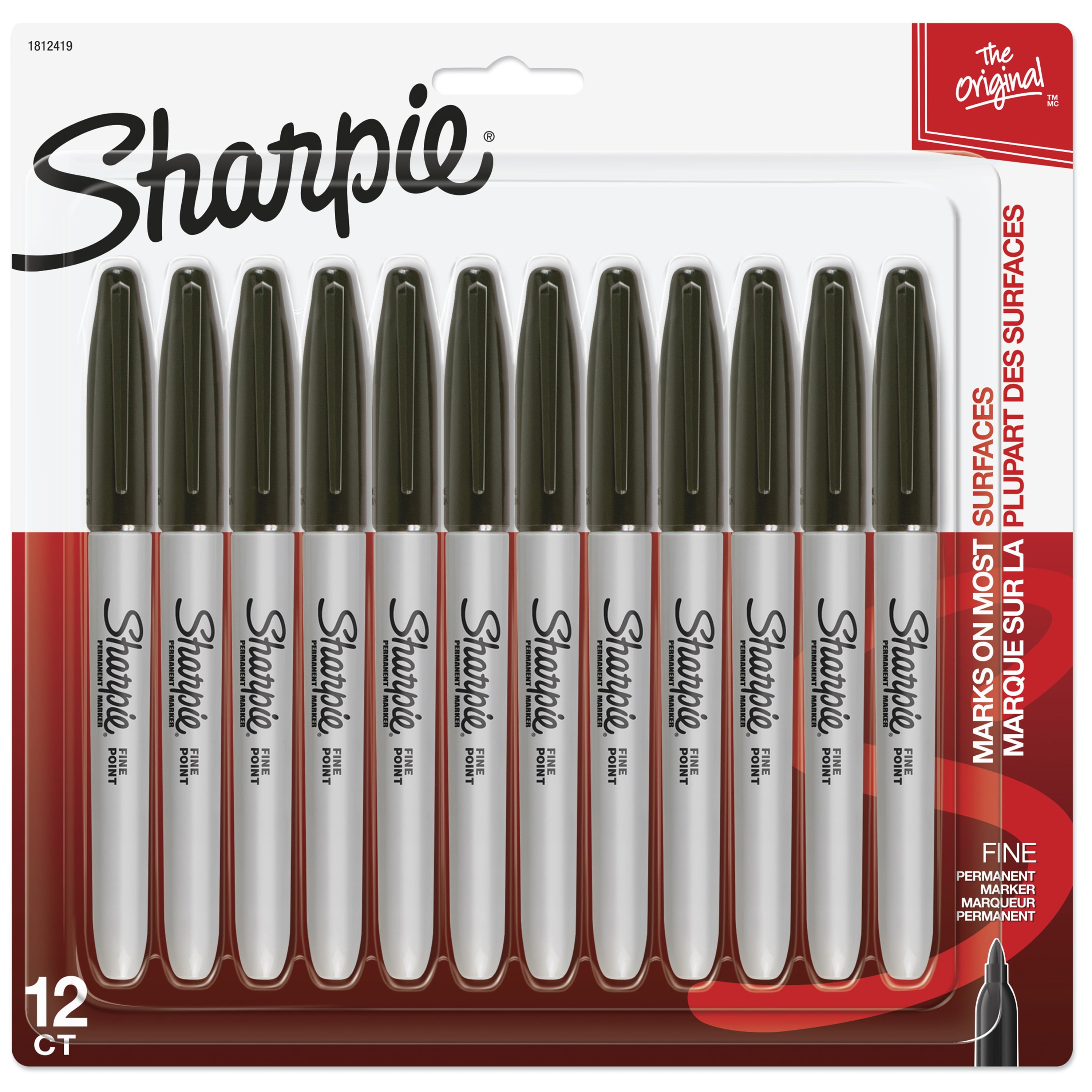 Sharpie Permanent Markers, Ultra Fine Tip, Black, 36/Pack (2082960)