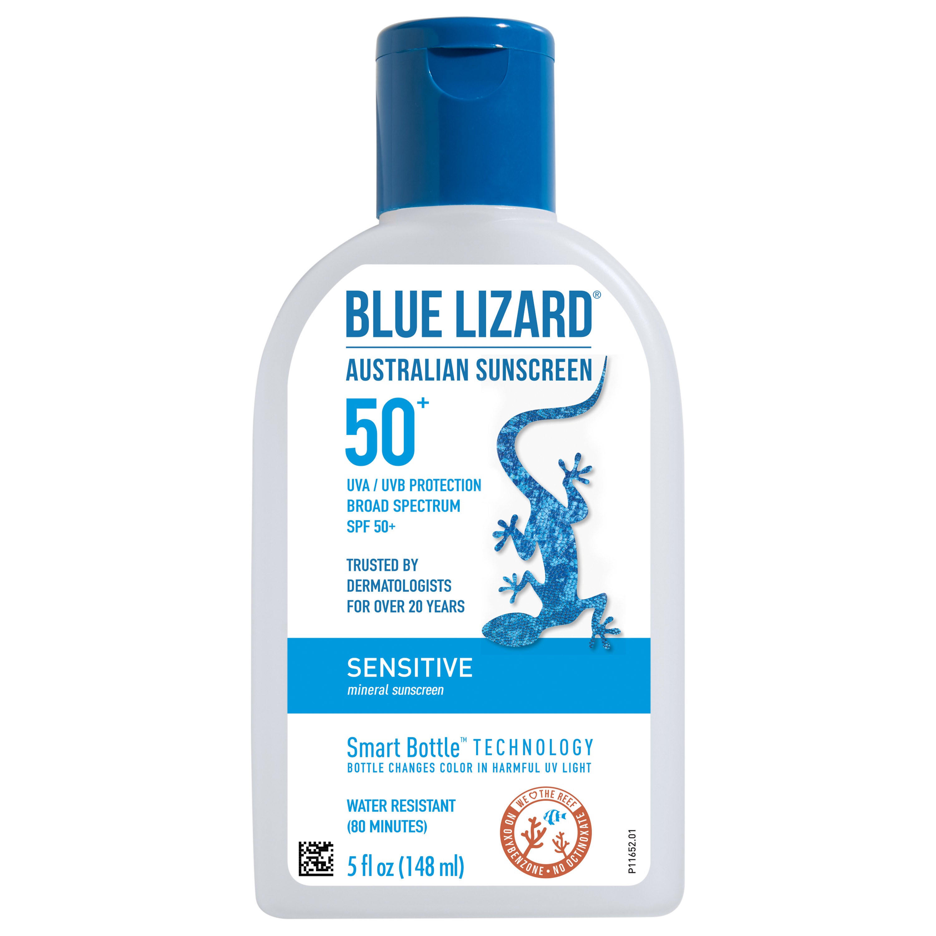 Blue Lizard Sensitive SPF 50+ Mineral Sunscreen Lotion, Broad Spectrum ...