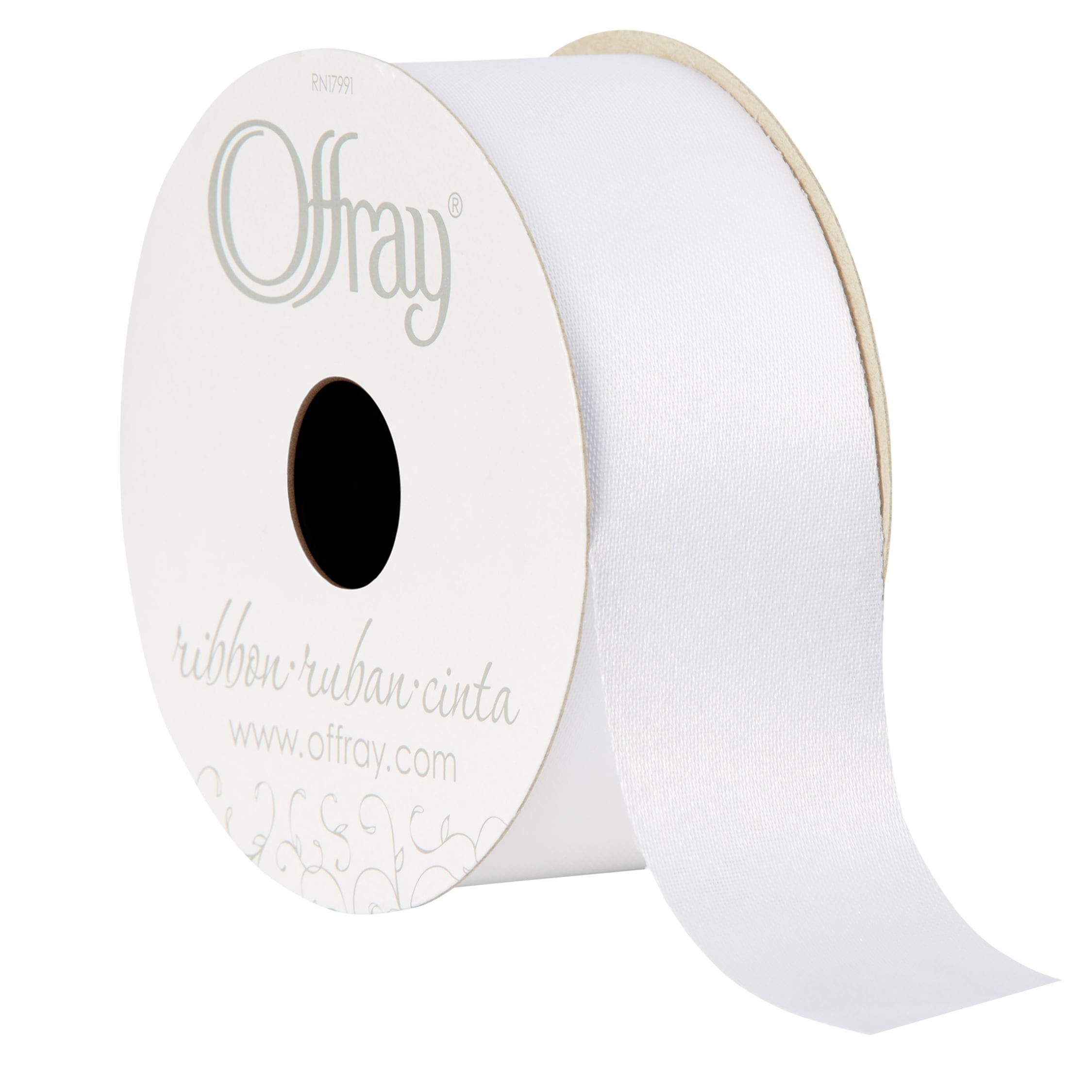 Offray Ribbon, White 1 1/2 inch Wired Houndstooth Woven Ribbon, 9