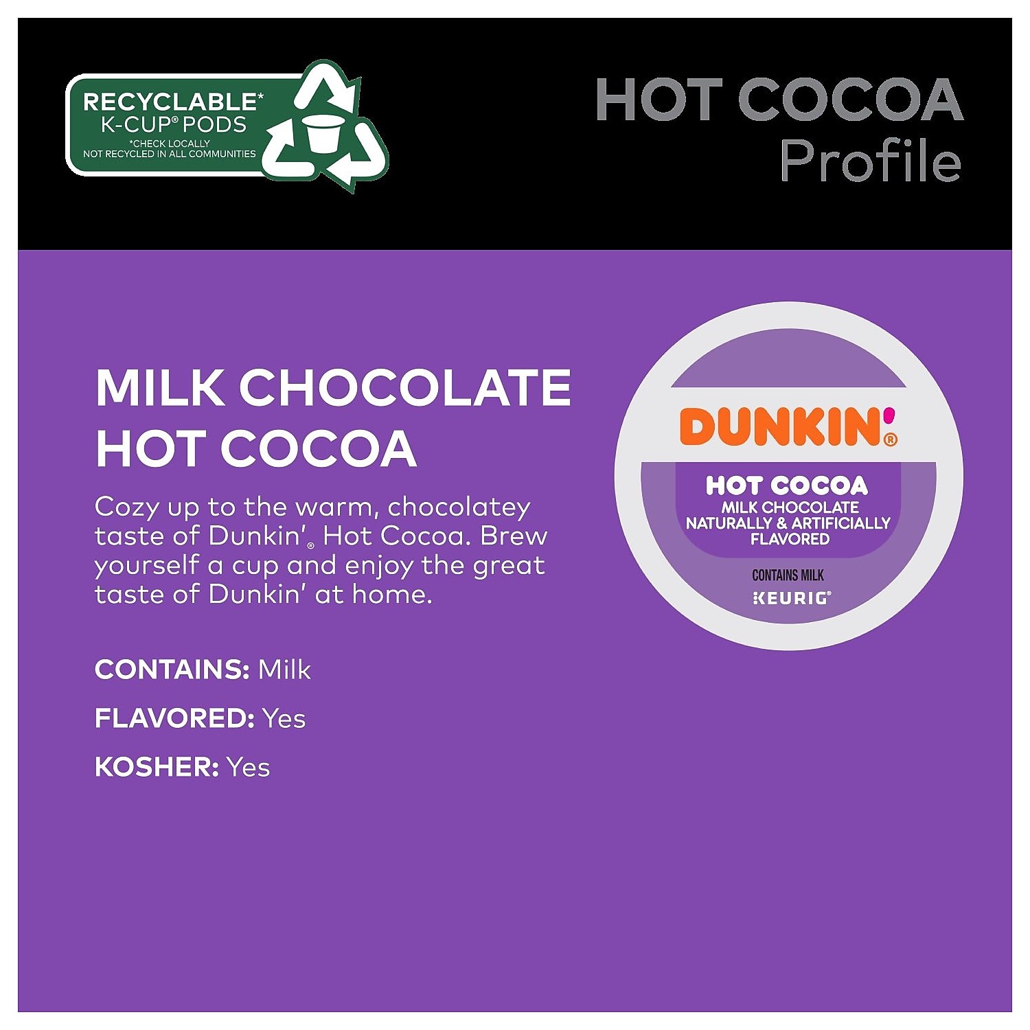 Dunkin' Donuts Milk Chocolate Hot Cocoa Meilleures offres et Historique