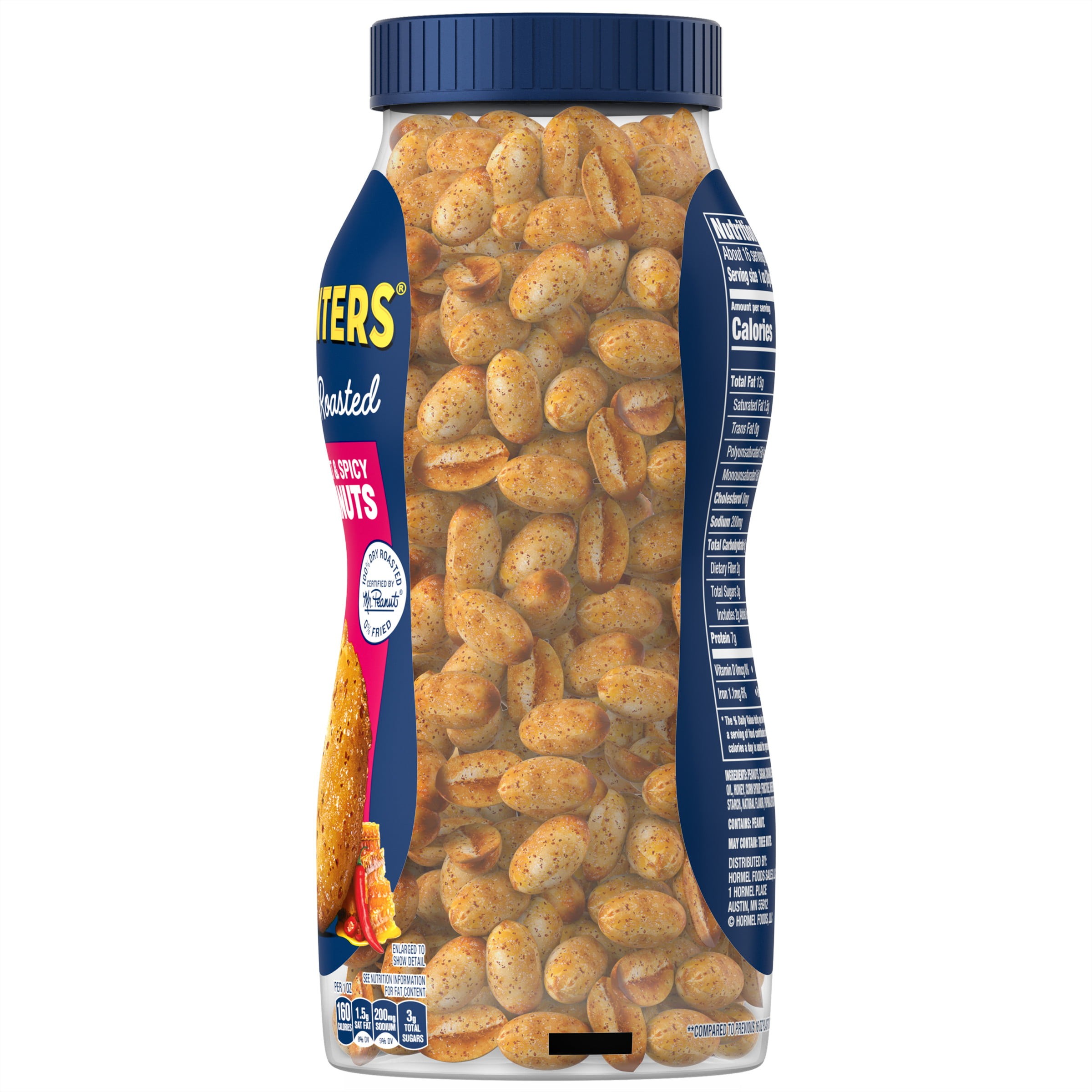 PLANTERS Sweet and Spicy Peanuts, Party Snacks, PlantBased Protein, 16
