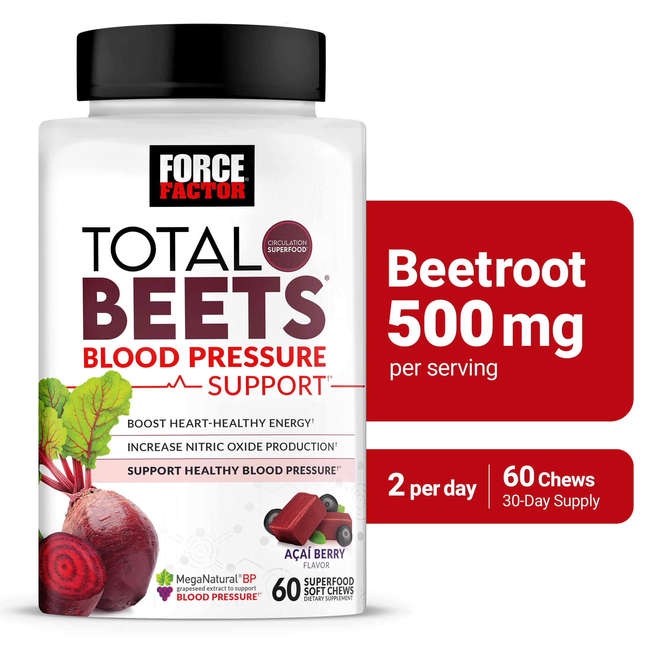 Total Beets Blood Pressure Support Supplement, Beets Supplements with Beet Powder, GreatTasting