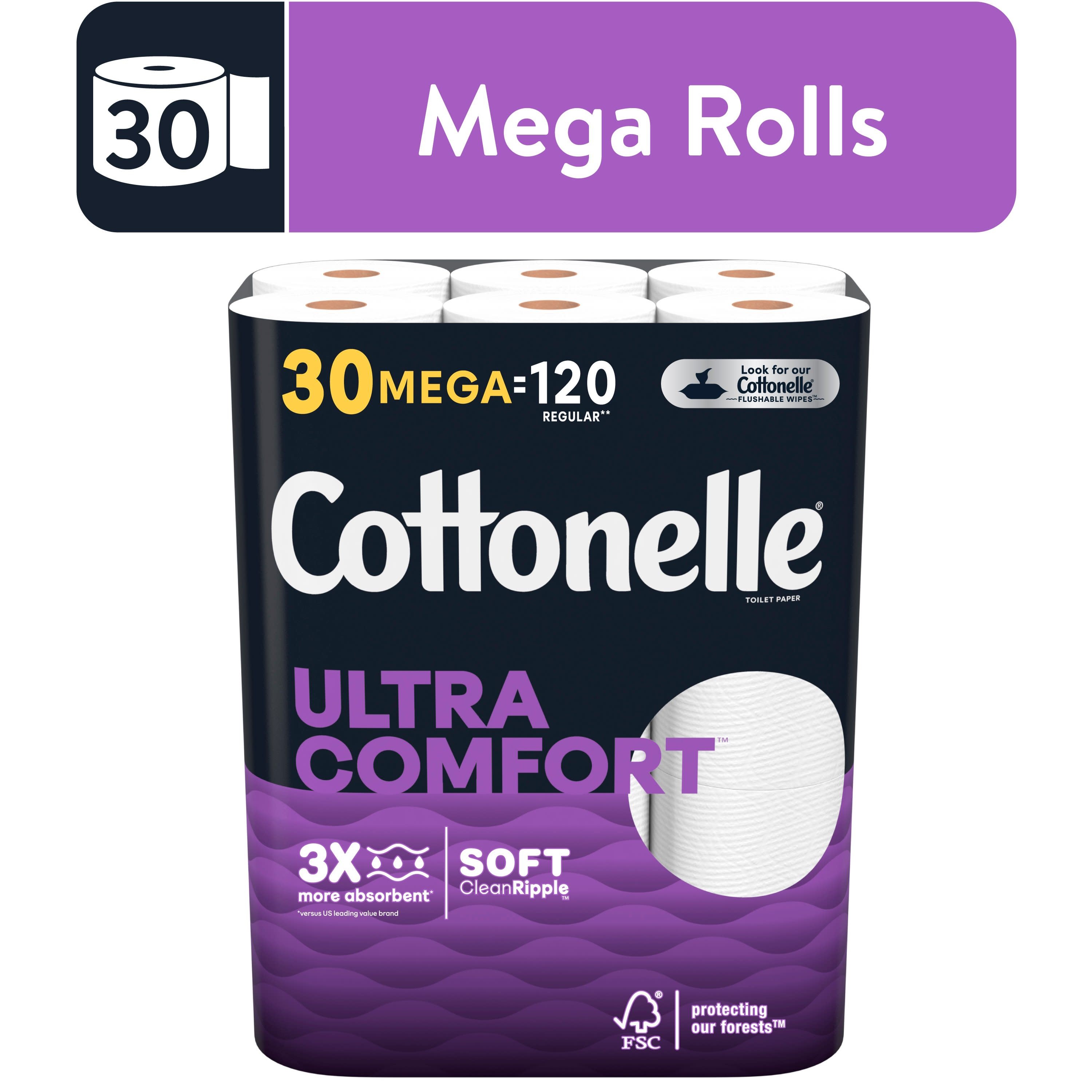 Cottonelle Ultra Comfort Toilet Paper, 30 Mega Rolls Best Deals and