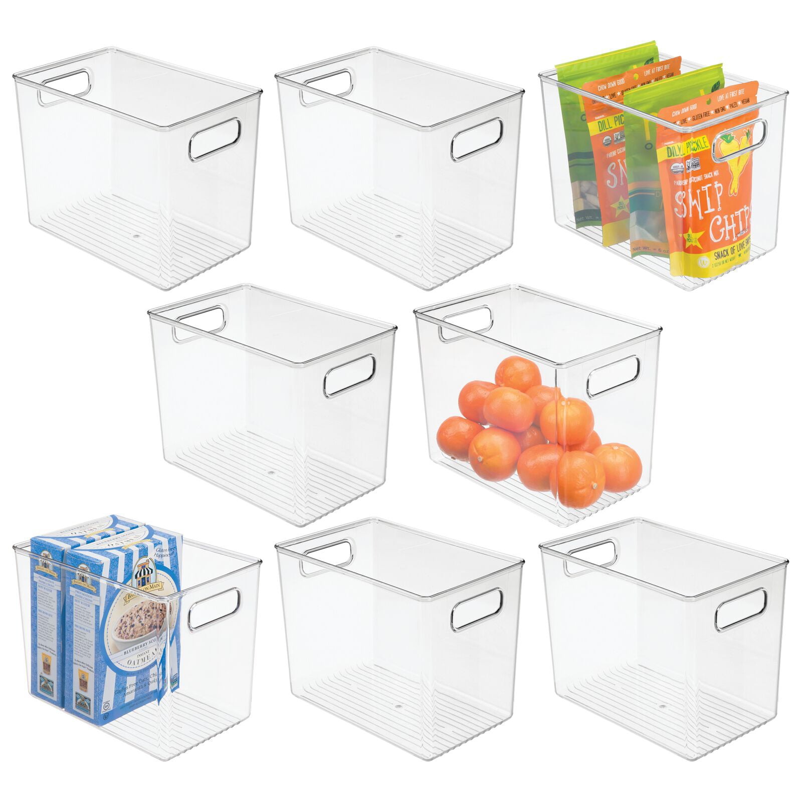 mDesign Plastic Kitchen Food Storage Organizer Bin, 8 Pack - Clear ...