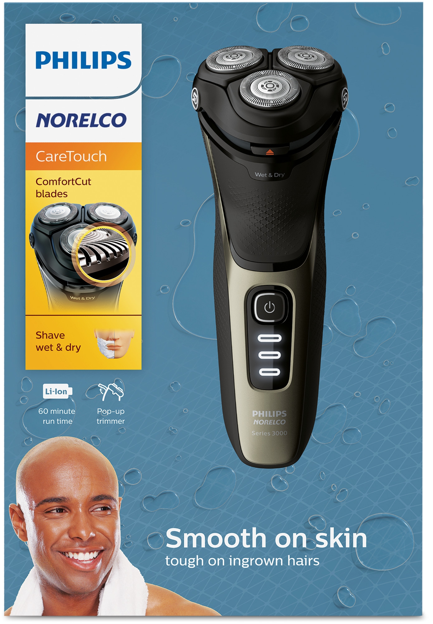 Philips Norelco Caretouch, Rechargeable Wet & Dry Shaver with PopUp