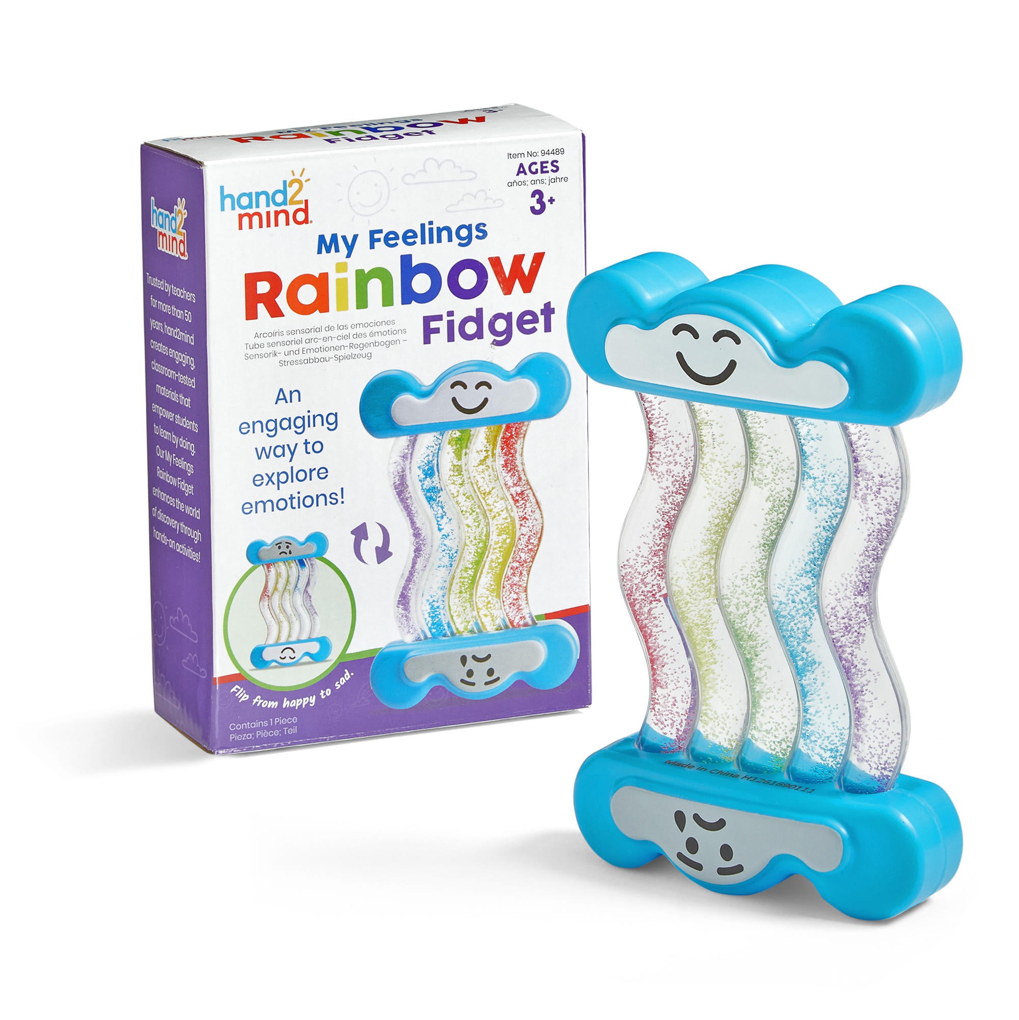 hand2mind Express Your Feelings Rainbow Sensory Fidget Tubes, Calm Down