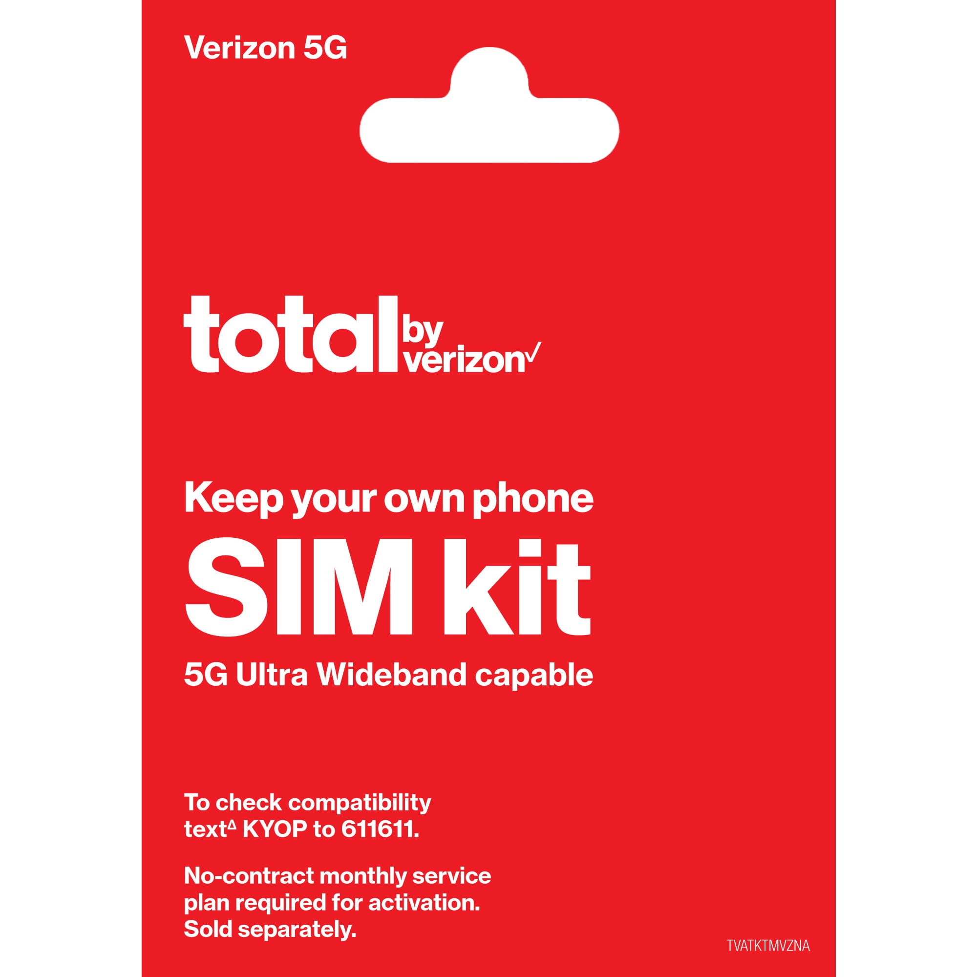 Total By Verizon Keep Your Own Phone CDMA SIM Kit, No Airtime- Prepaid ...