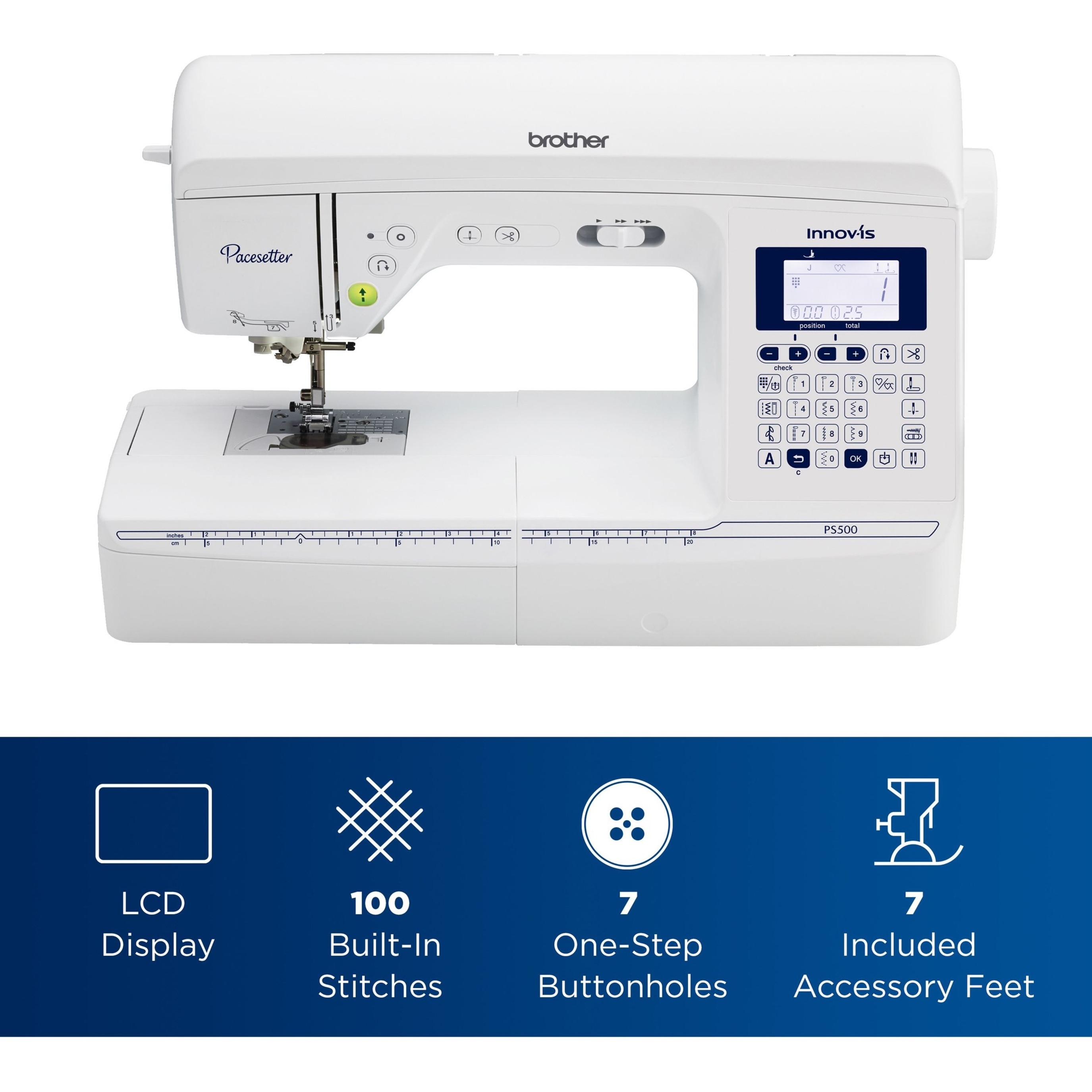 Brother Pacesetter PS500 Computerized Sewing Machine with Stitch
